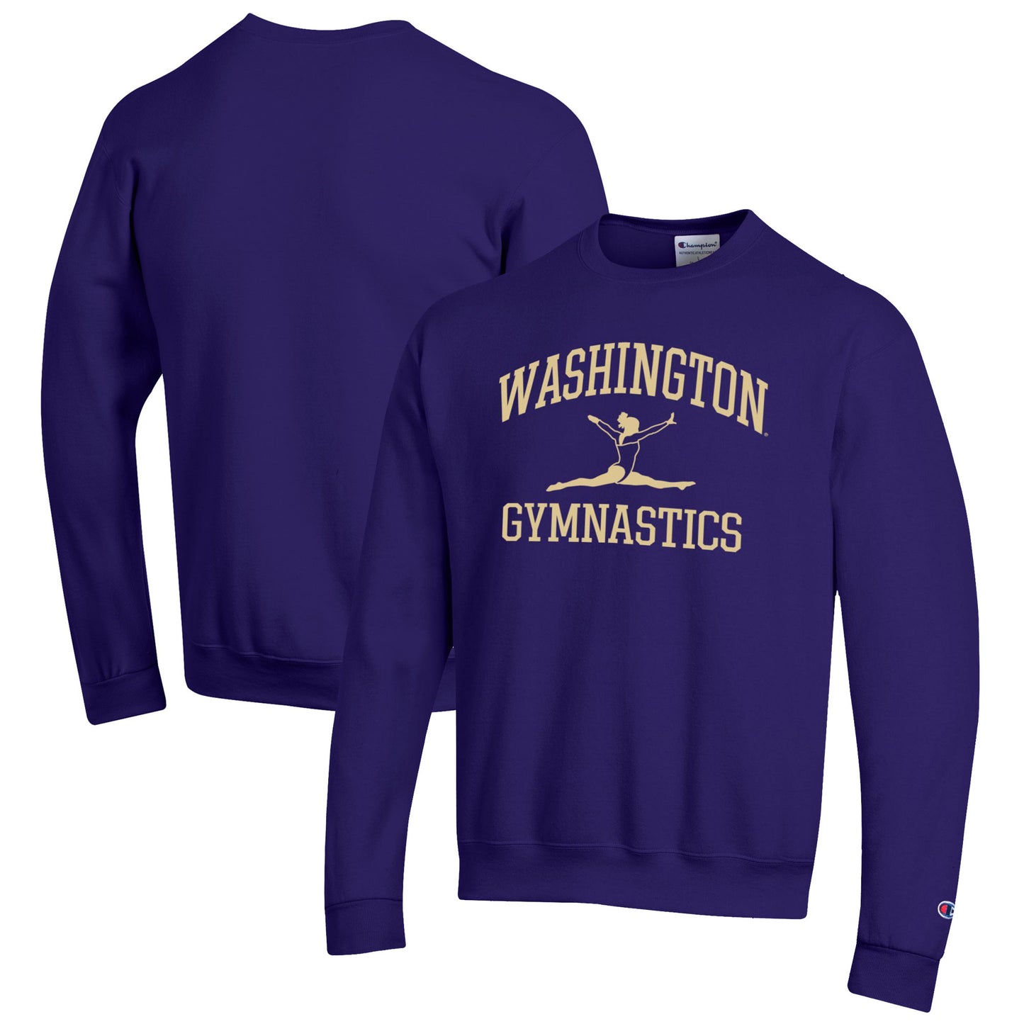Men's Champion Purple Washington Huskies Gymnastics Icon Powerblend Pullover Sweatshirt