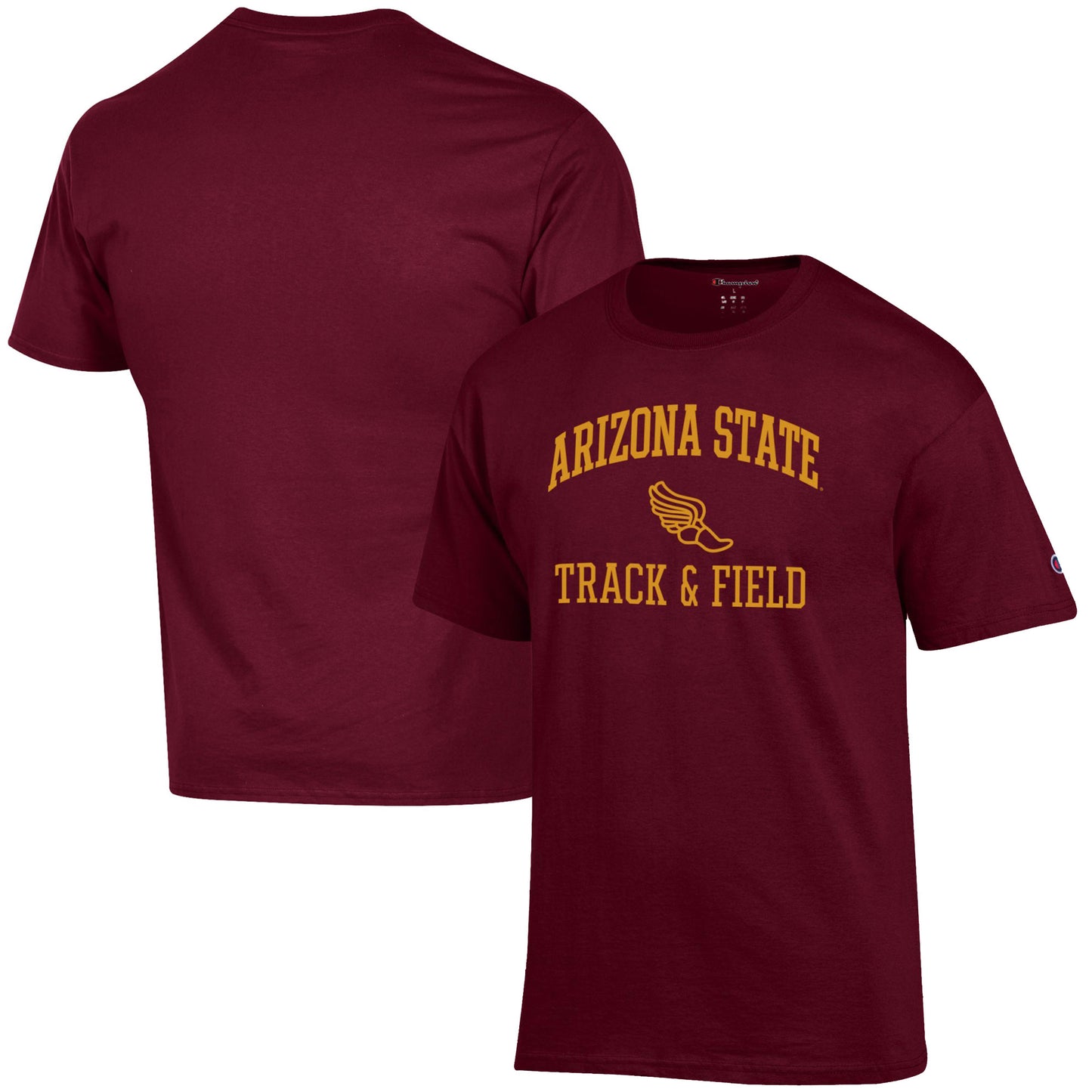 Men's Champion Maroon Arizona State Sun Devils Track & Field Icon T-Shirt