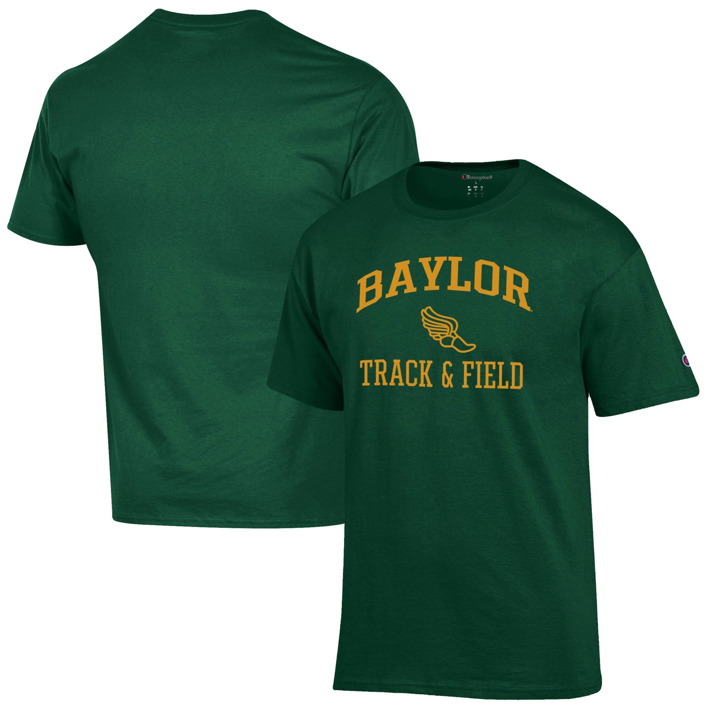 Men's Champion Green Baylor Bears Track & Field Icon T-Shirt
