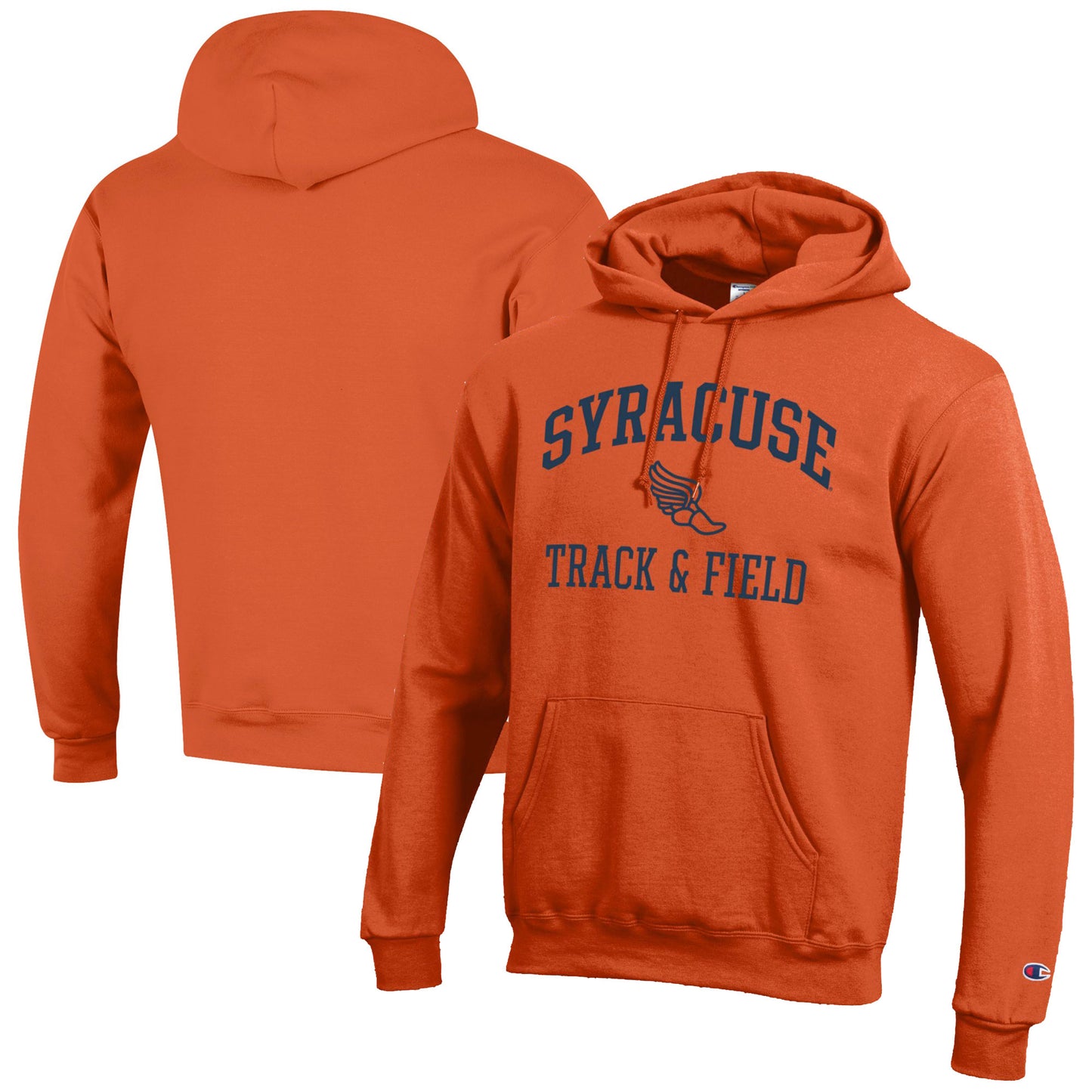 Men's Champion Orange Syracuse Orange Track & Field Icon Powerblend Pullover Hoodie