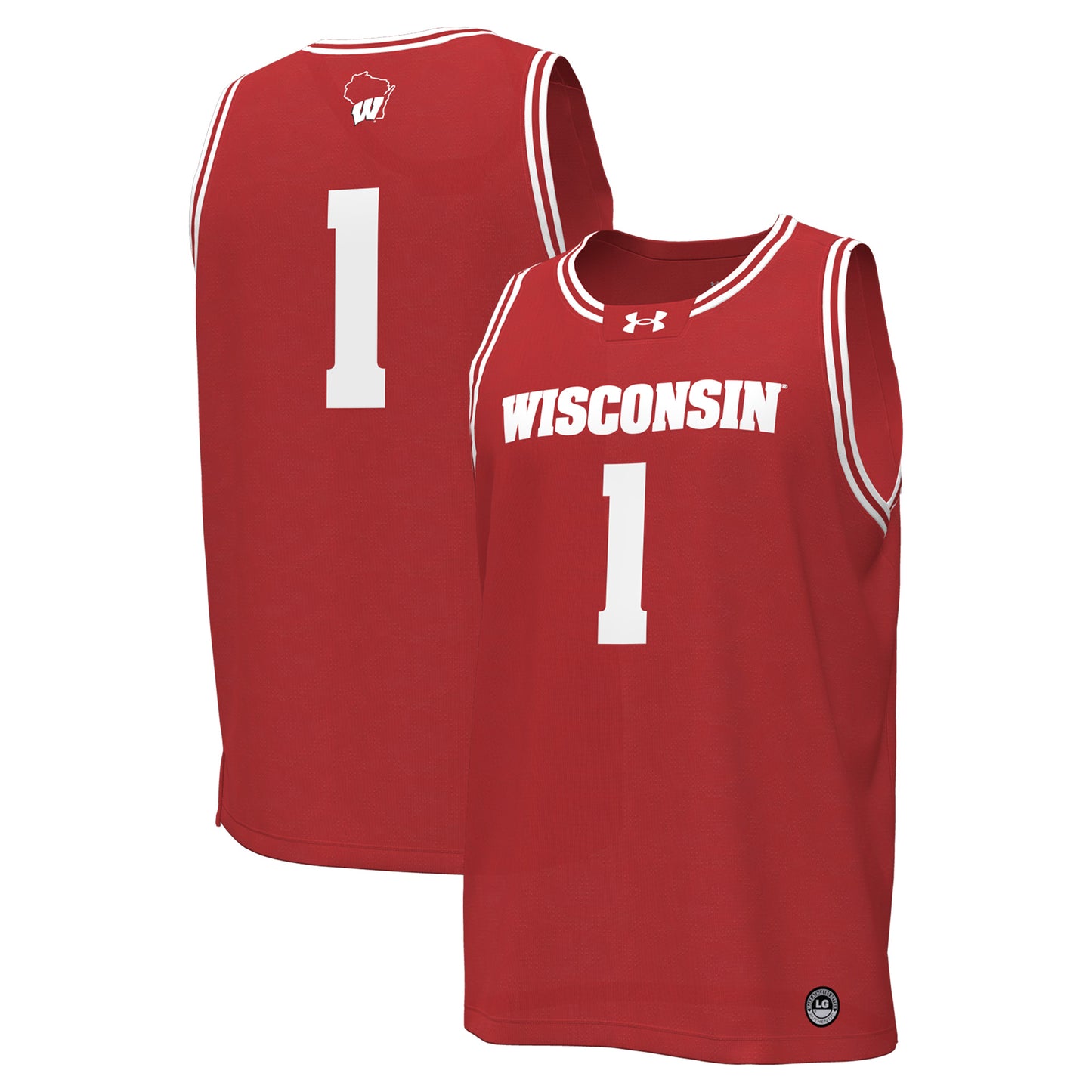 Men's Under Armour #1 Red Wisconsin Badgers Replica Basketball Jersey