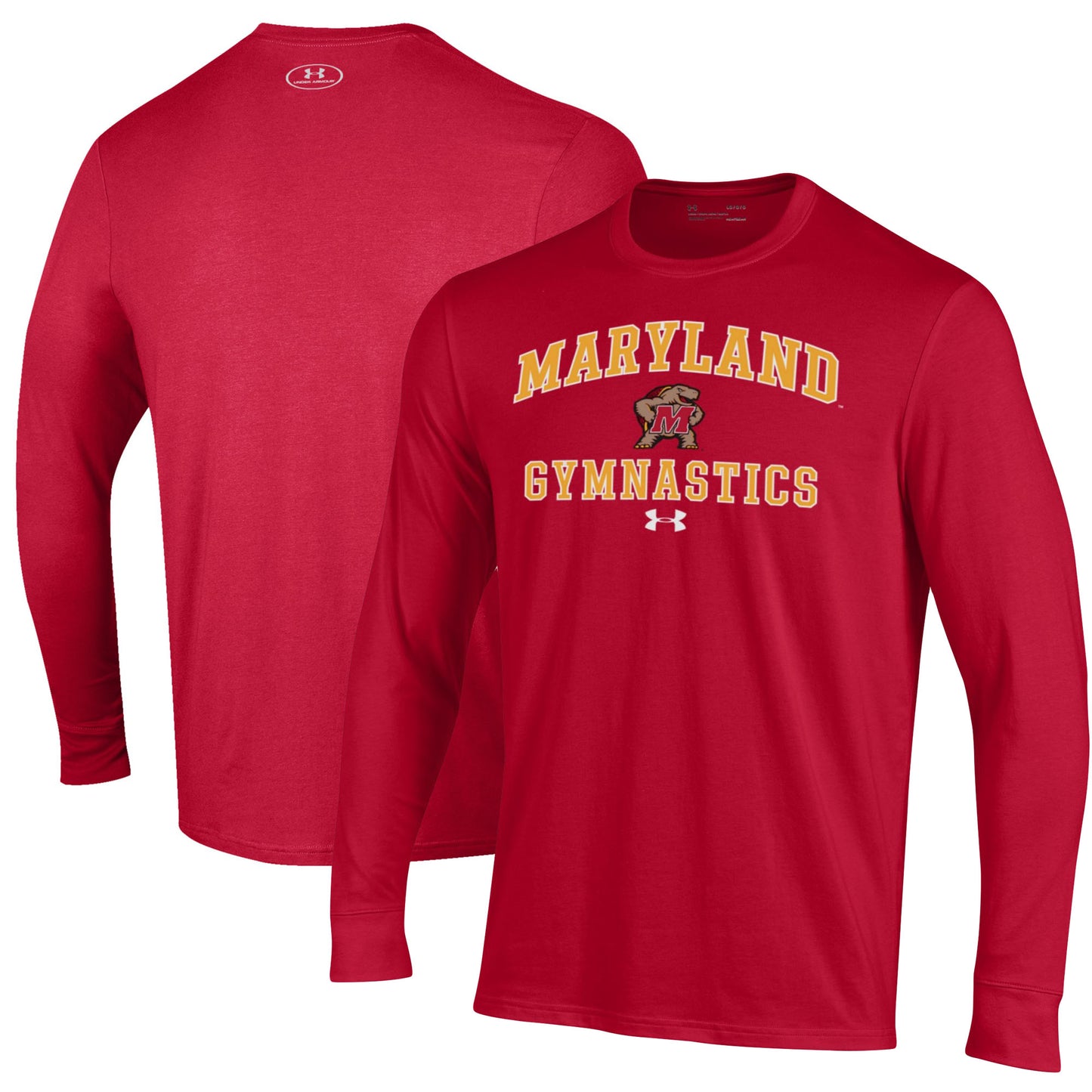 Men's Under Armour Red Maryland Terrapins Gymnastics Performance Long Sleeve T-Shirt