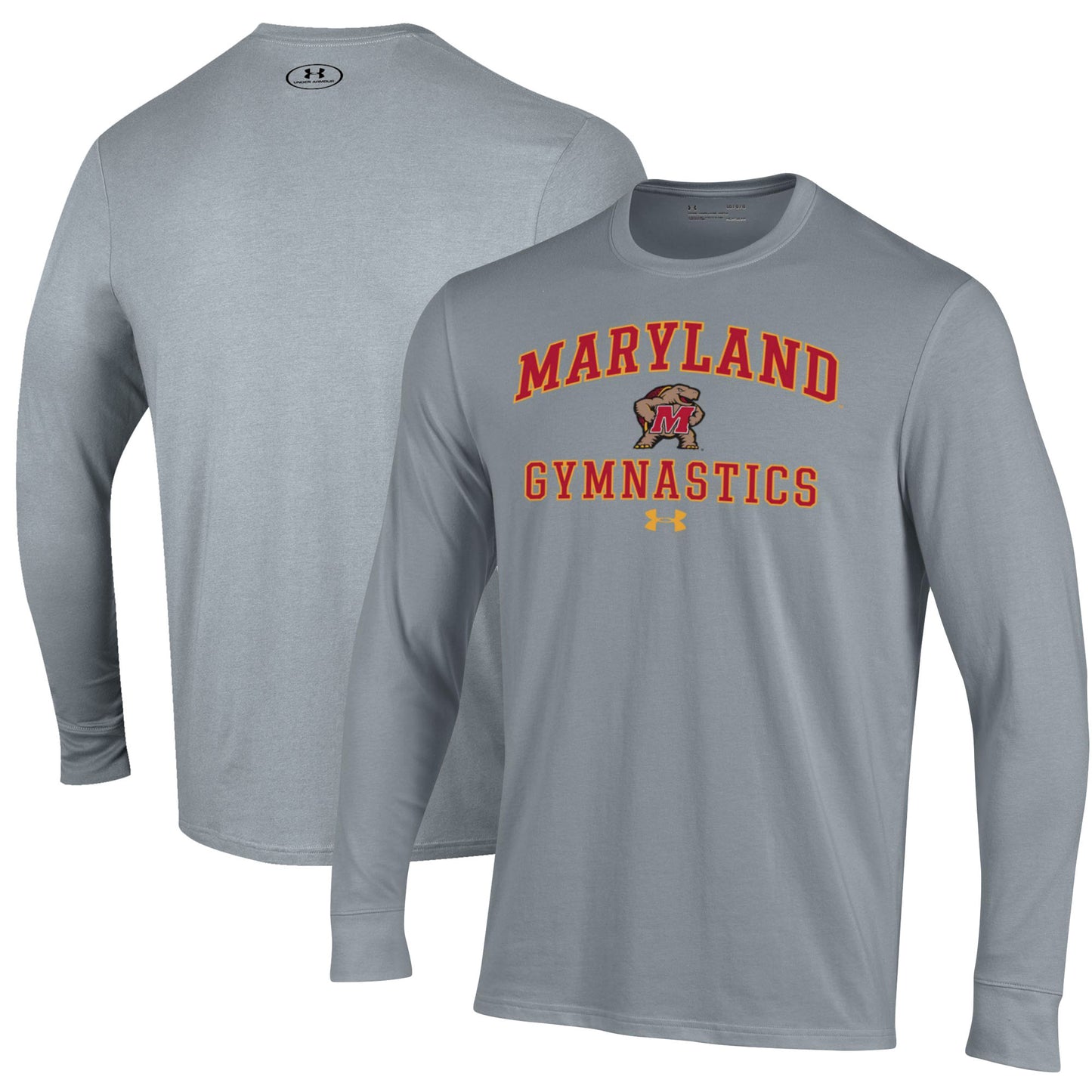 Men's Under Armour Gray Maryland Terrapins Gymnastics Performance Long Sleeve T-Shirt