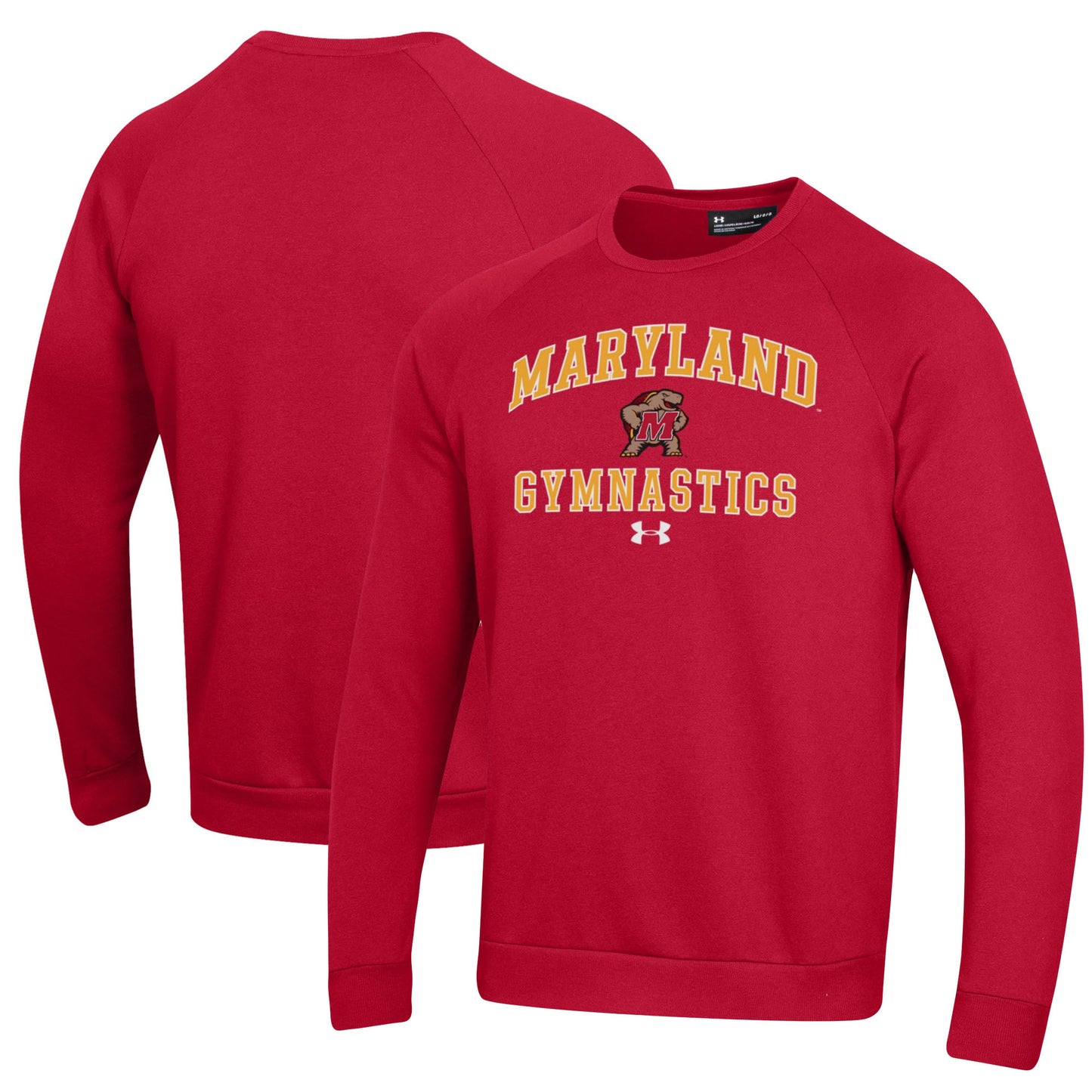 Men's Under Armour Red Maryland Terrapins Gymnastics All Day Fleece Pullover Sweatshirt