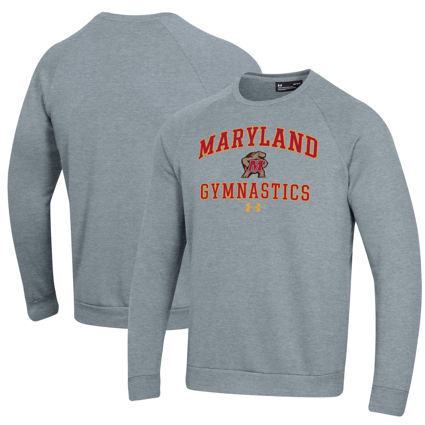 Men's Under Armour Gray Maryland Terrapins Gymnastics All Day Fleece Pullover Sweatshirt