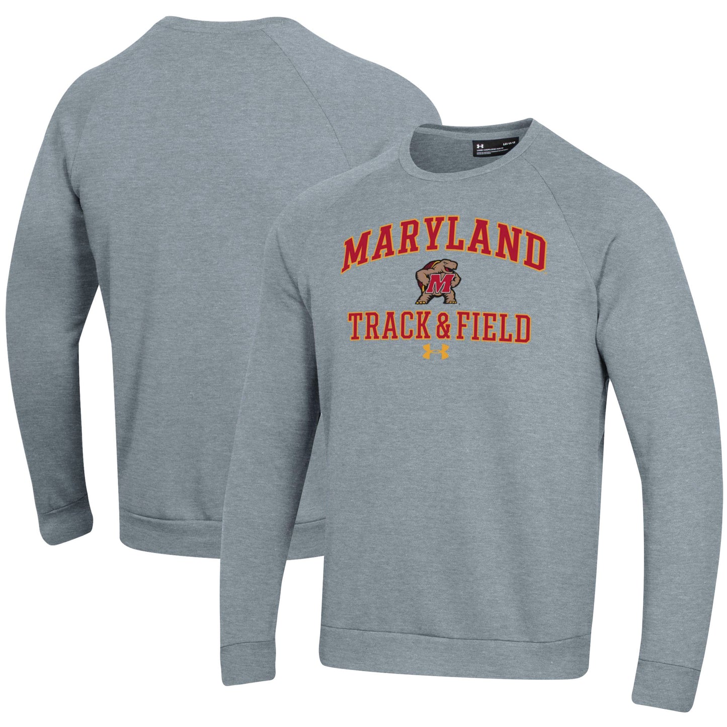 Men's Under Armour Gray Maryland Terrapins Track & Field All Day Fleece Pullover Sweatshirt