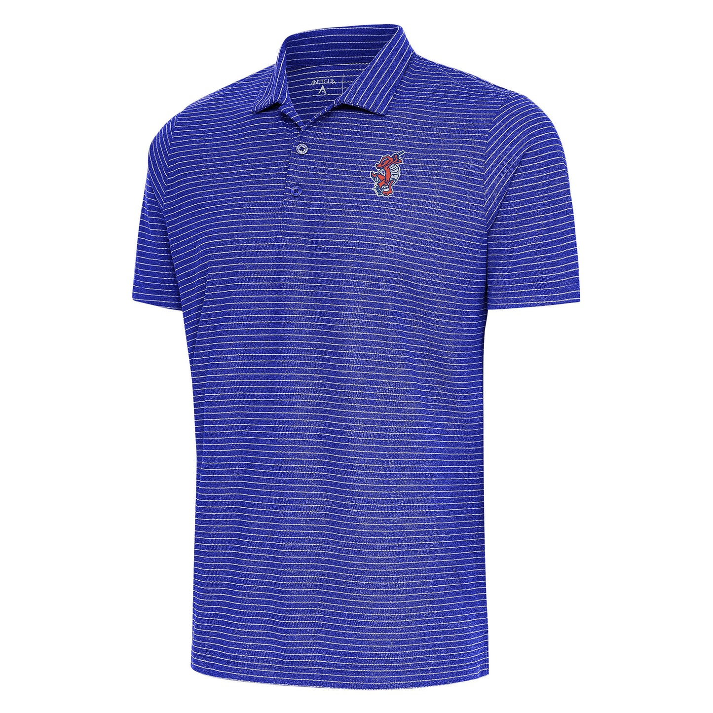 Men's Antigua Heather Royal Florida Gators Swinging Gator Esteem Polo