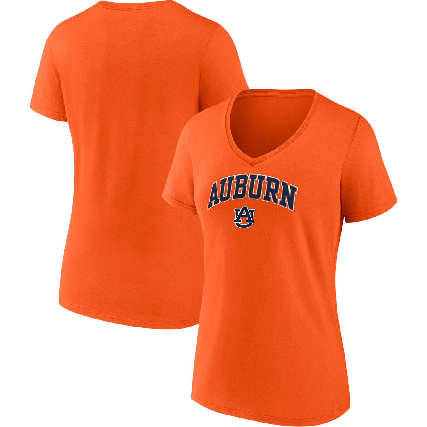 Women's Fanatics Orange Auburn Tigers Evergreen Campus V-Neck T-Shirt