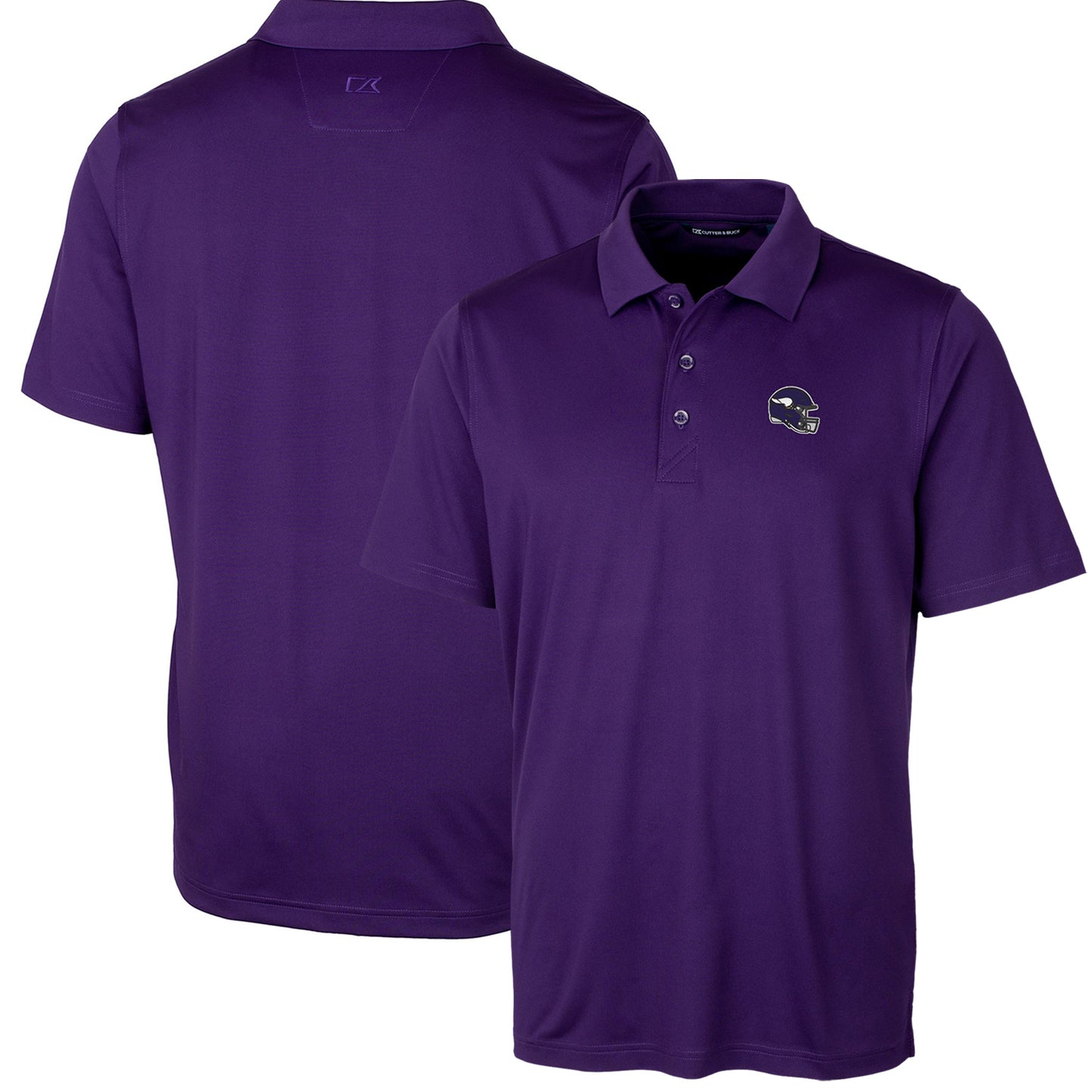 Men's Cutter & Buck Purple Minnesota Vikings Helmet Forge Stretch Polo