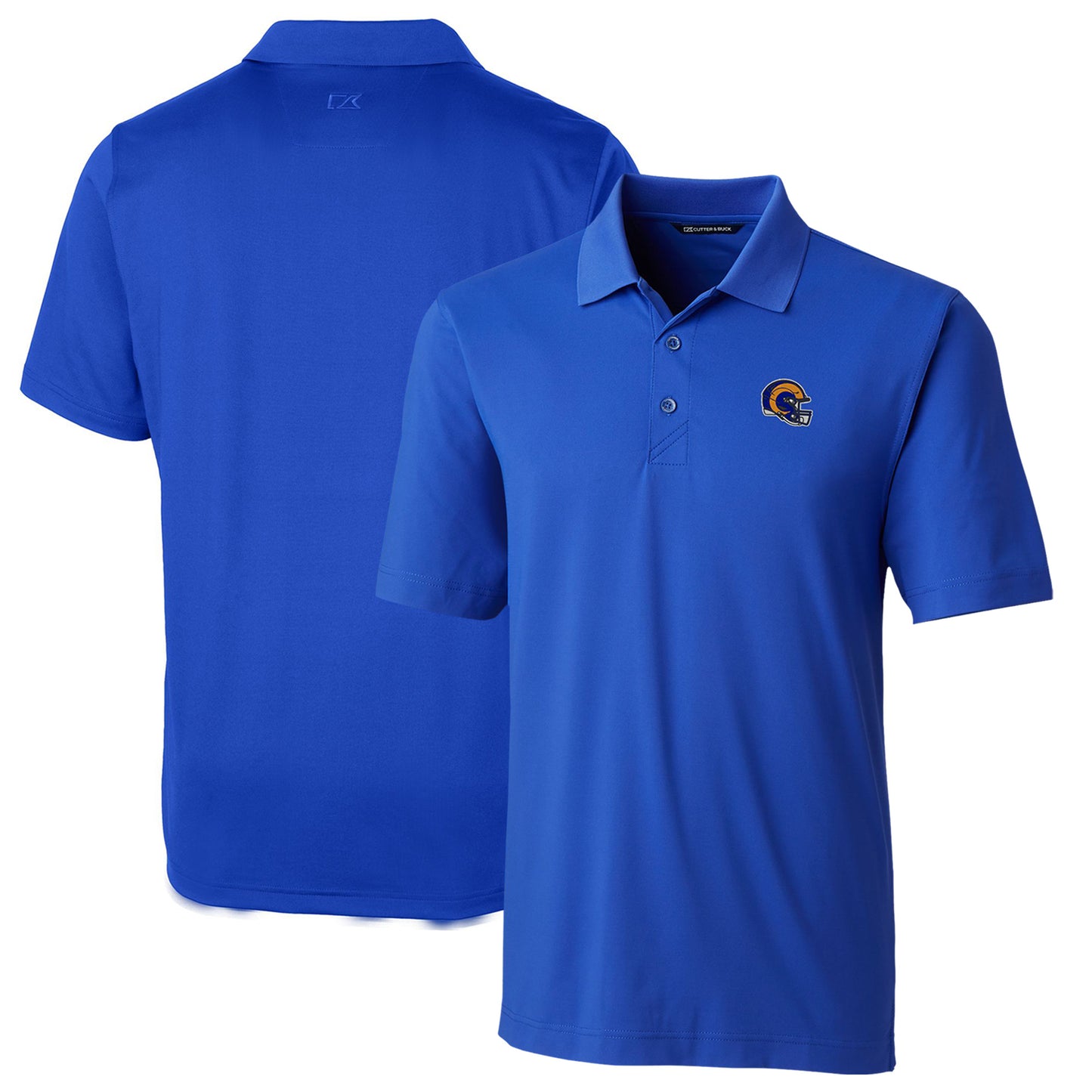 Men's Cutter & Buck Royal Los Angeles Rams Helmet Forge Stretch Polo