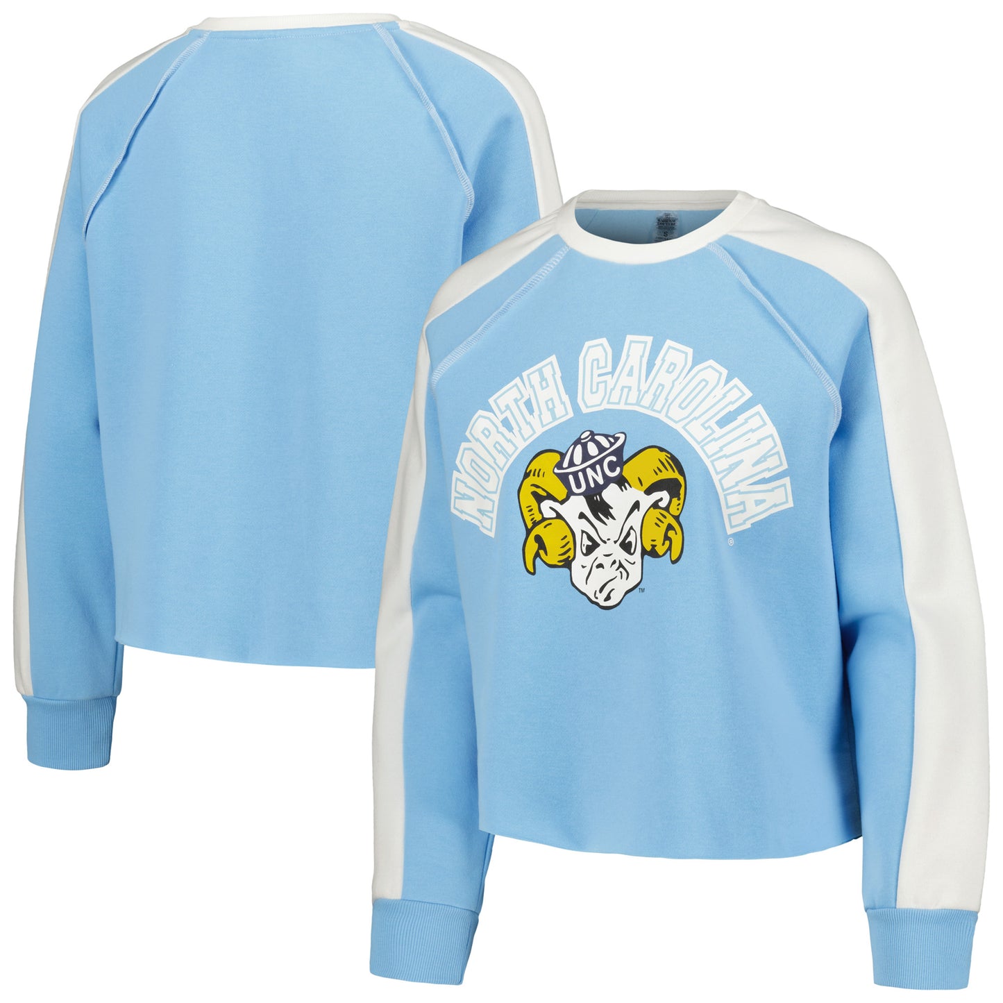 Women's Gameday Couture Carolina Blue North Carolina Tar Heels Blindside Raglan Cropped Pullover Sweatshirt