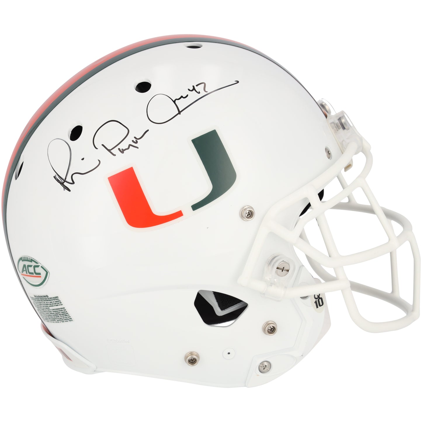 Michael Irvin Miami Hurricanes Autographed Team-Issued White Helmet