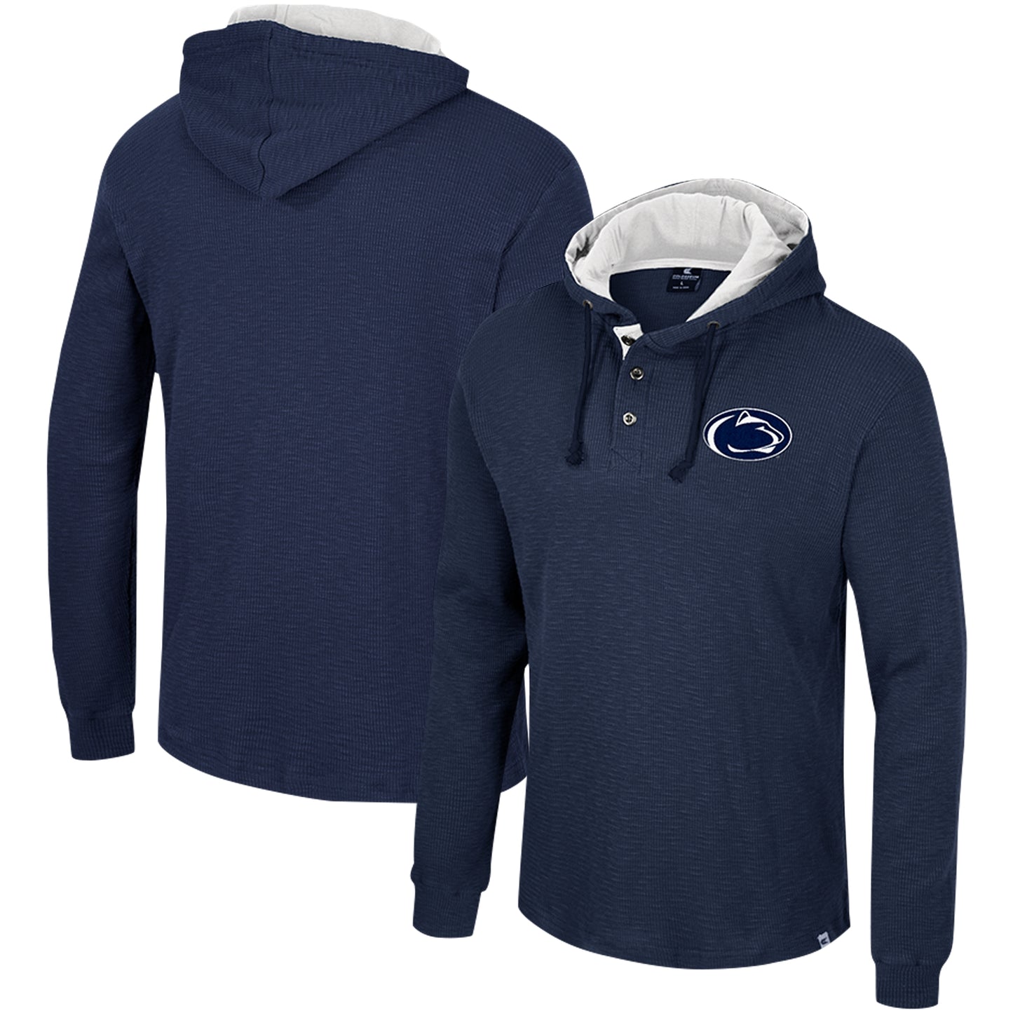 Men's Colosseum Navy Penn State Nittany Lions Affirmative Thermal Hoodie Long Sleeve T-Shirt