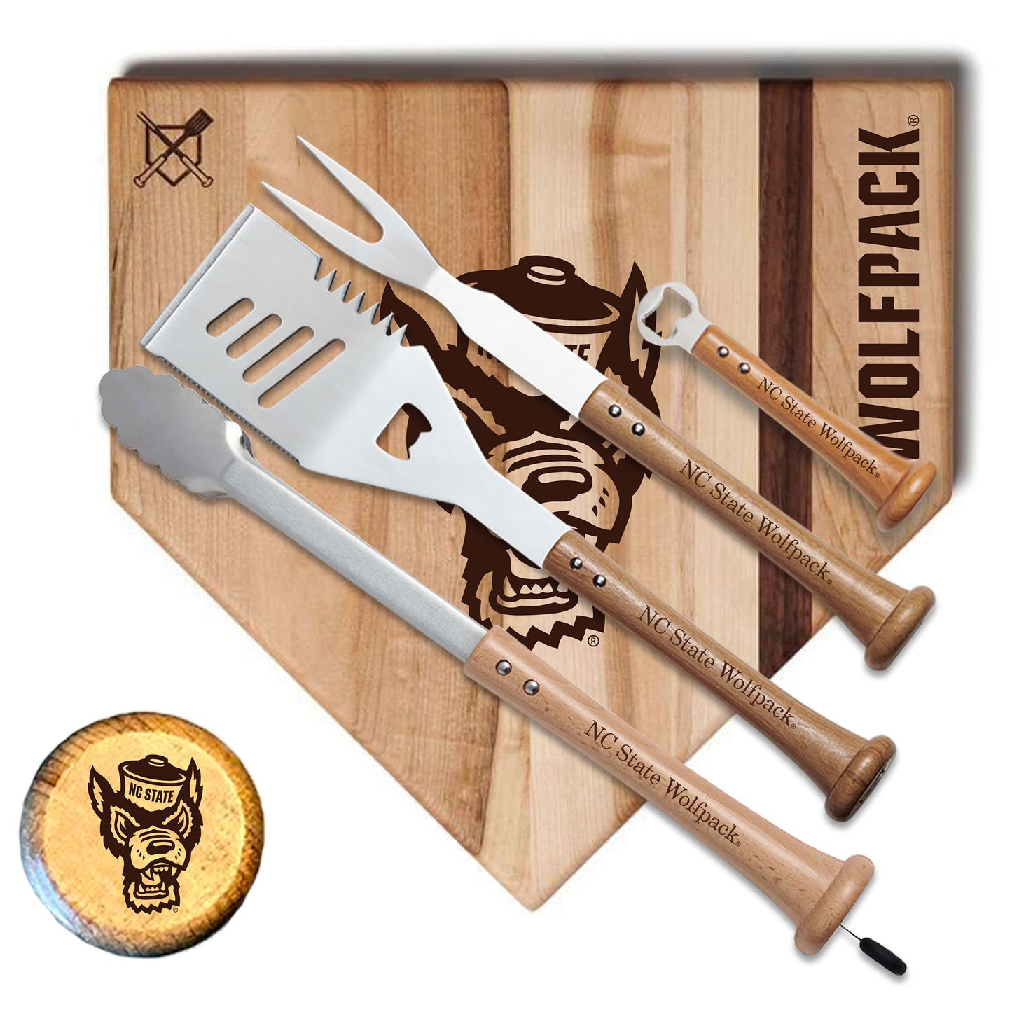 Baseball BBQ NC State Wolfpack 17" Grand Slam Combo Set