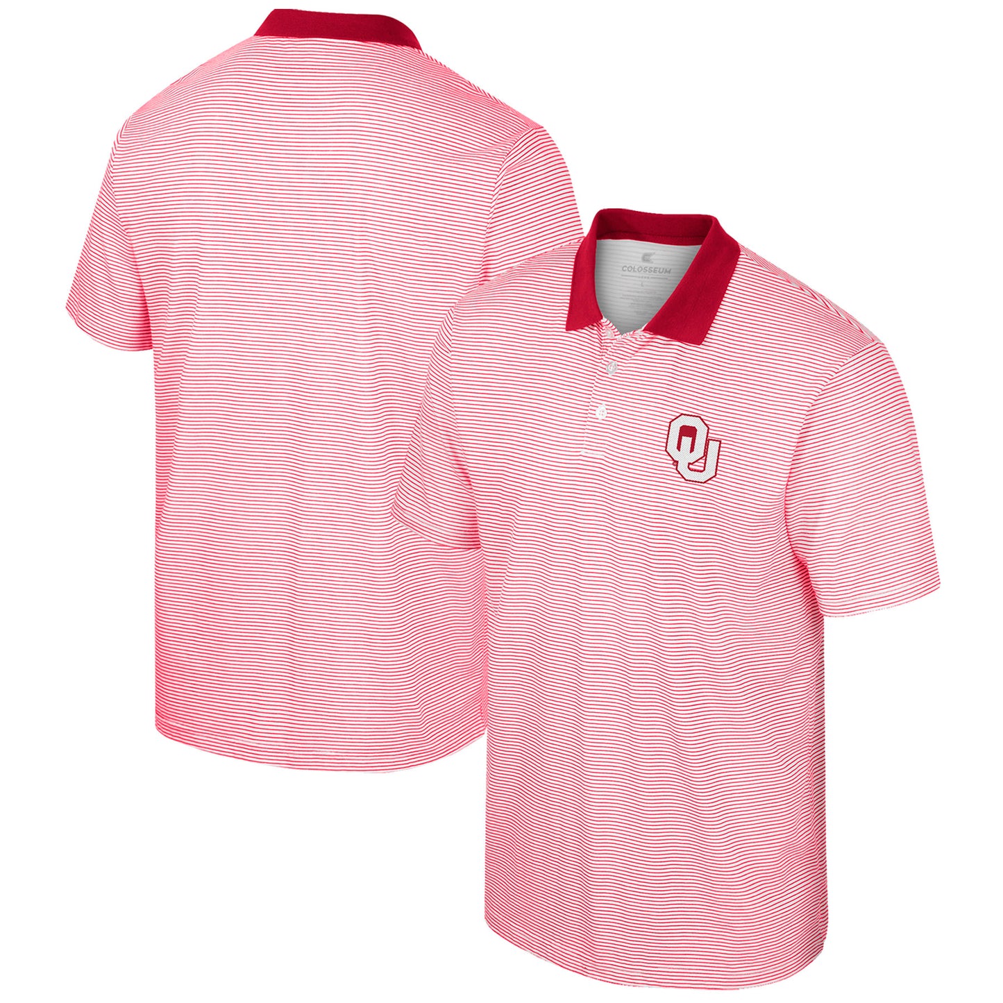 Men's Colosseum White Oklahoma Sooners Print Stripe Polo