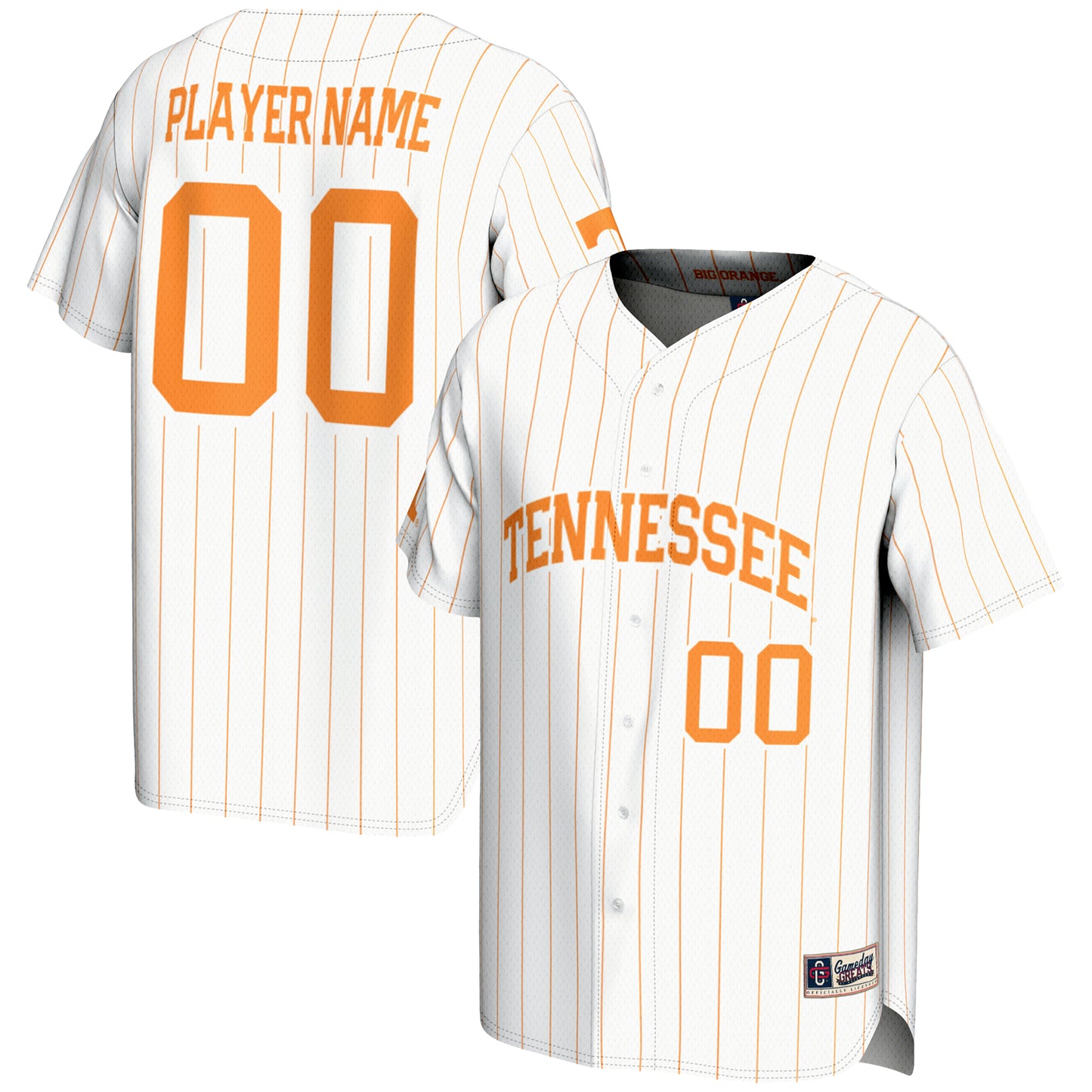 Youth GameDay Greats White Tennessee Volunteers NIL Pick-A-Player Lightweight Baseball Jersey