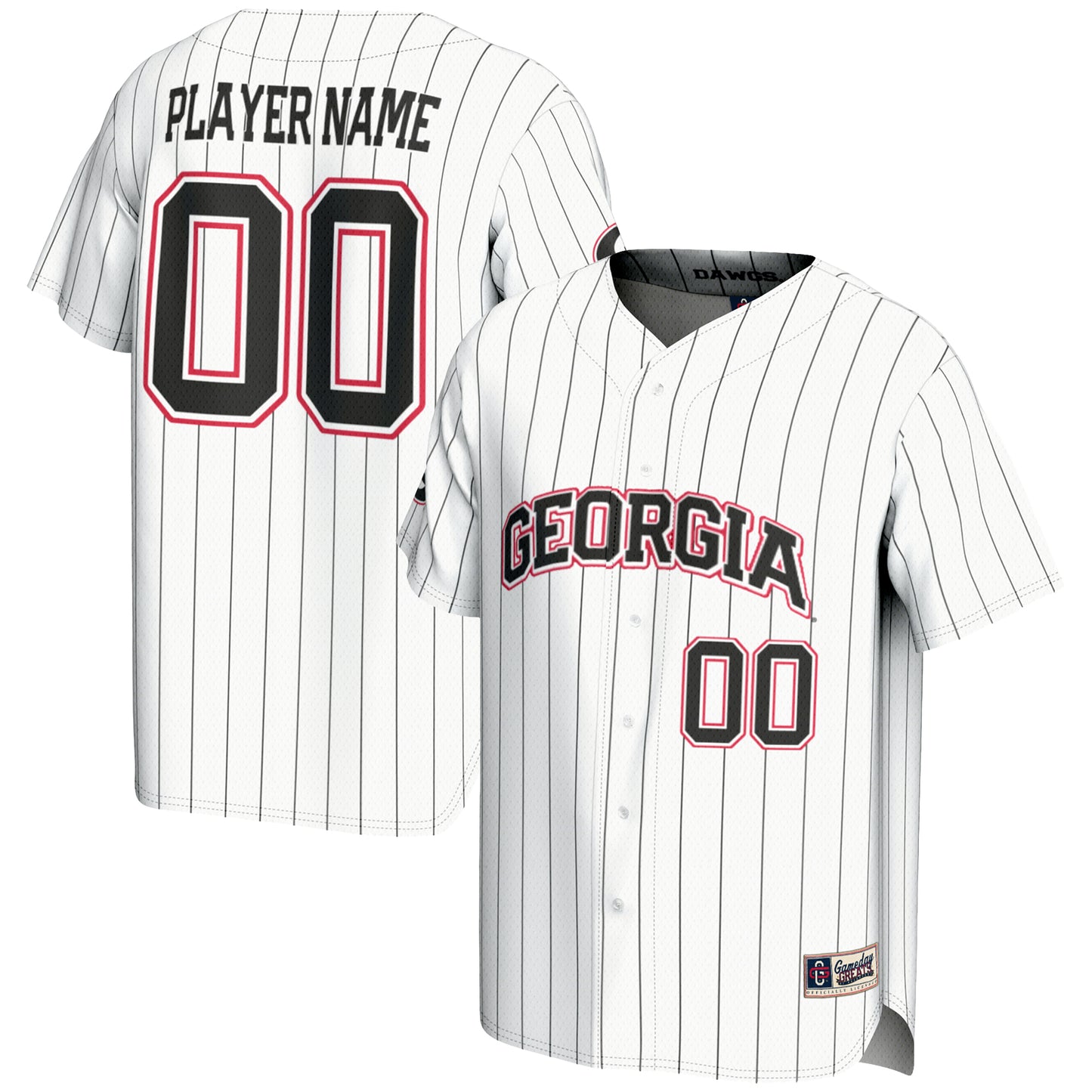 Unisex GameDay Greats White Georgia Bulldogs NIL Pick-A-Player Lightweight Baseball Jersey