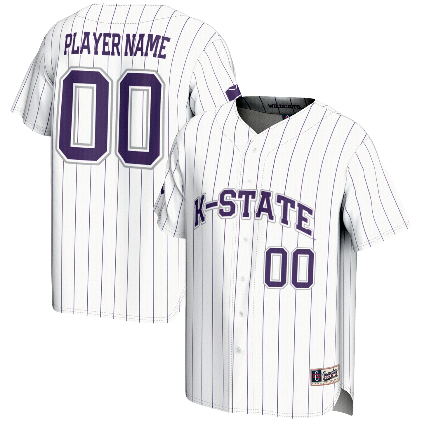 Unisex GameDay Greats White Kansas State Wildcats NIL Pick-A-Player Lightweight Baseball Jersey
