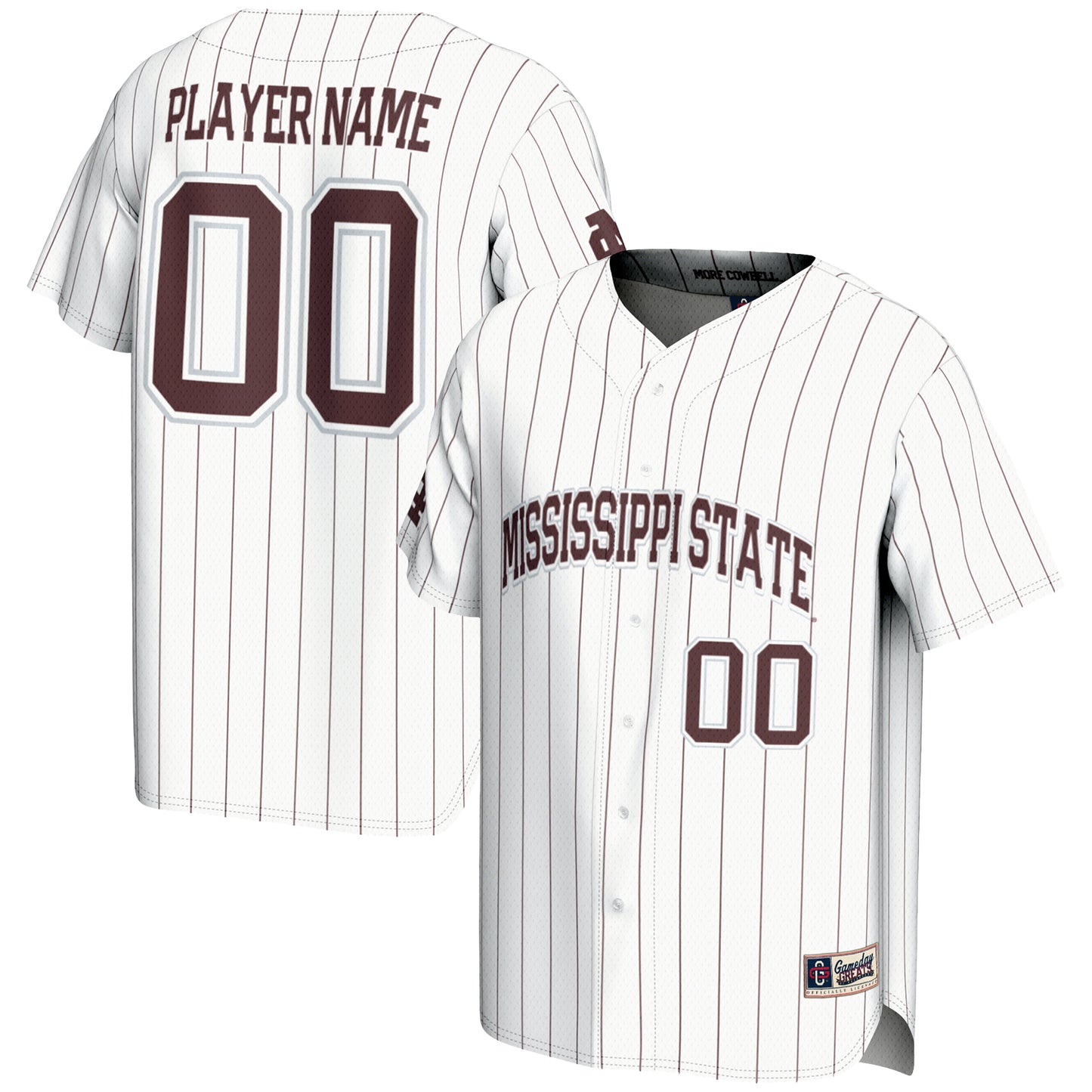 Unisex GameDay Greats White Mississippi State Bulldogs NIL Pick-A-Player Lightweight Baseball Jersey
