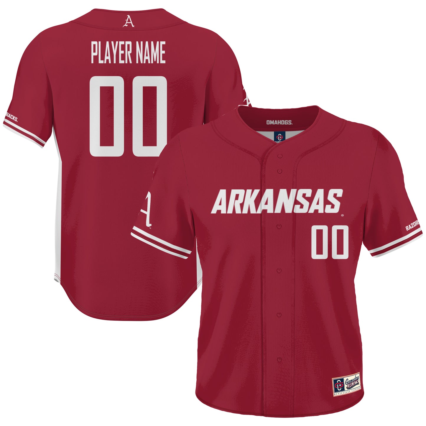 Unisex GameDay Greats Cardinal Arkansas Razorbacks NIL Pick-A-Player Lightweight Baseball Jersey