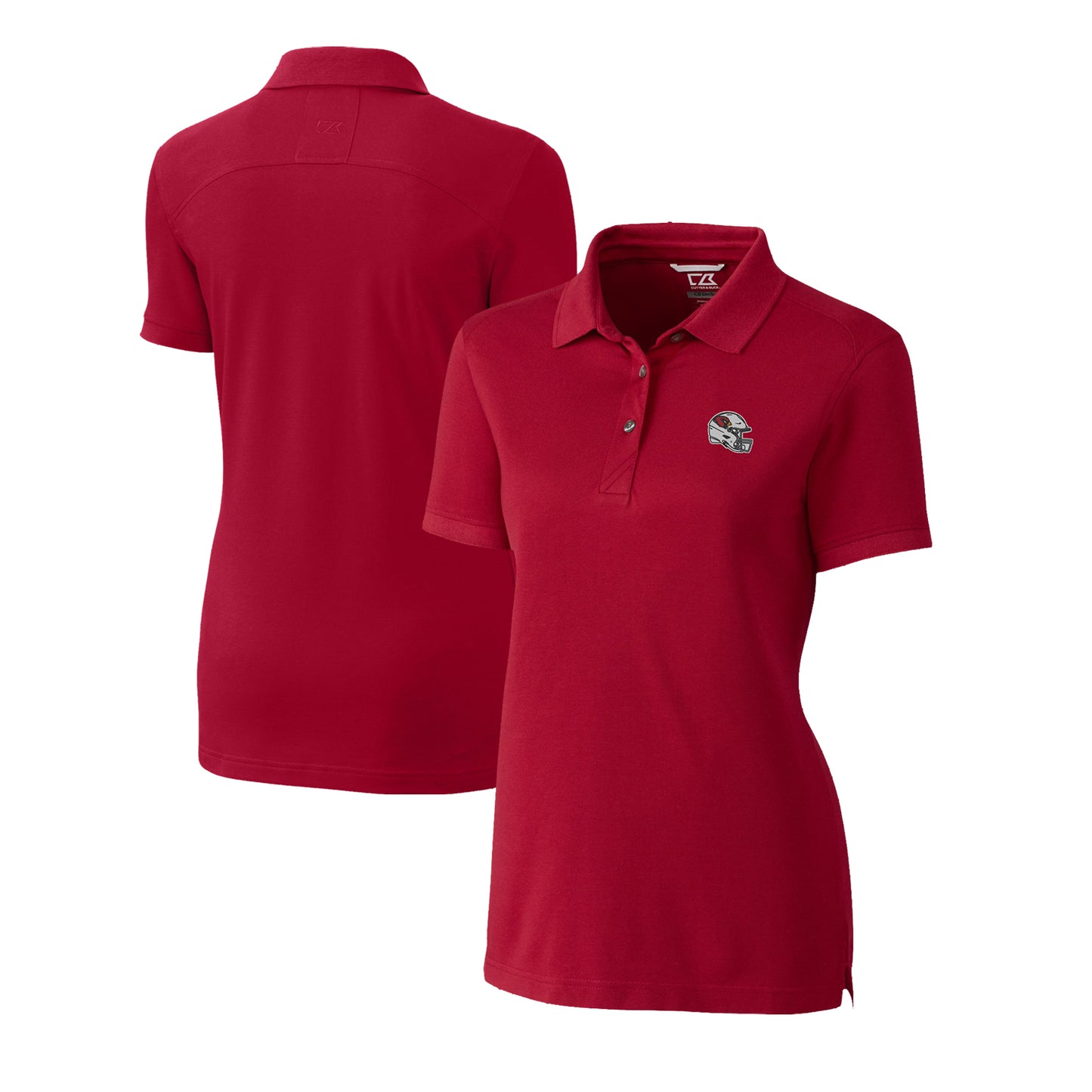 Women's Cutter & Buck Cardinal Arizona Cardinals Helmet Logo Advantage DryTec Tri-Blend Pique Polo