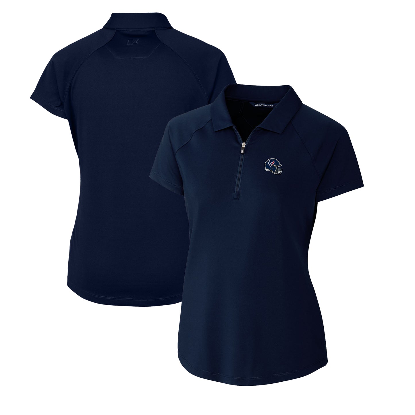 Women's Cutter & Buck Navy Houston Texans Helmet Logo DryTec Forge Stretch Polo