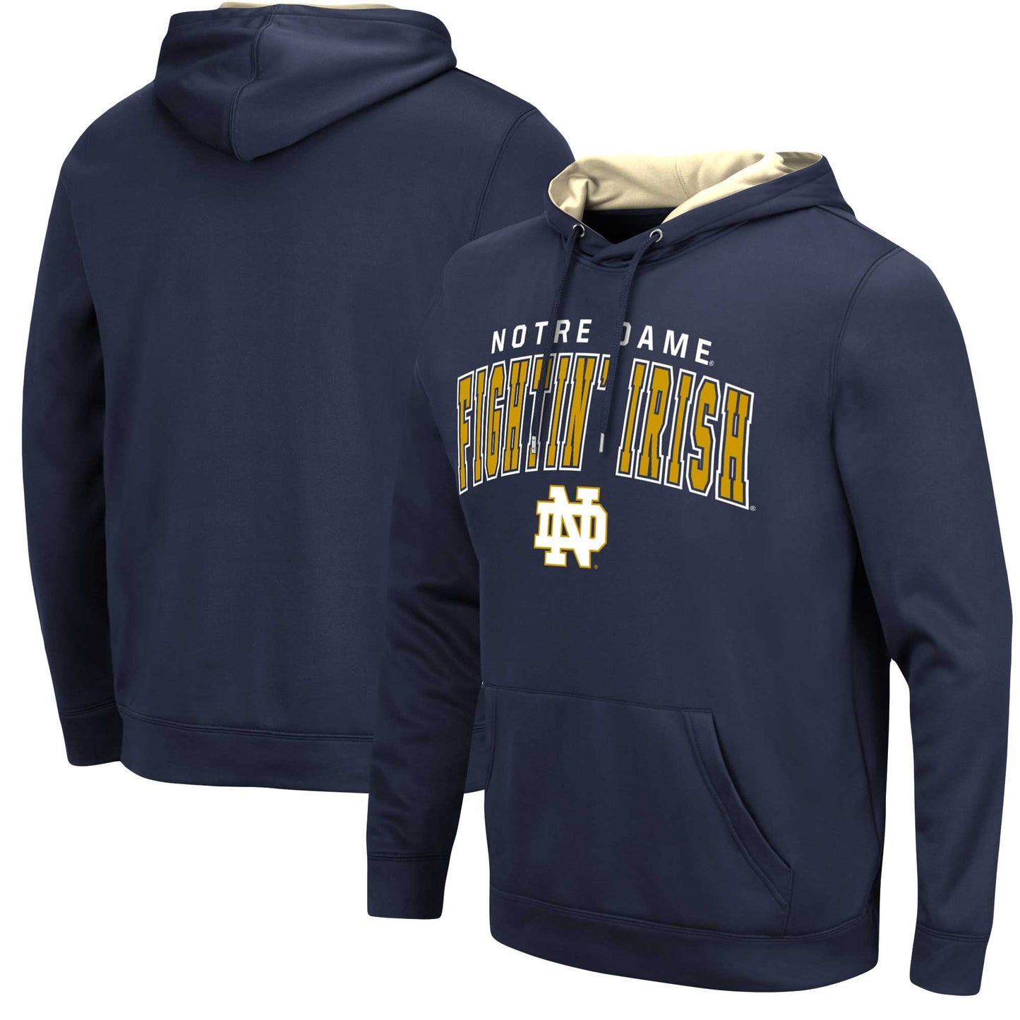 Men's Colosseum Navy Notre Dame Fighting Irish Resistance Pullover Hoodie