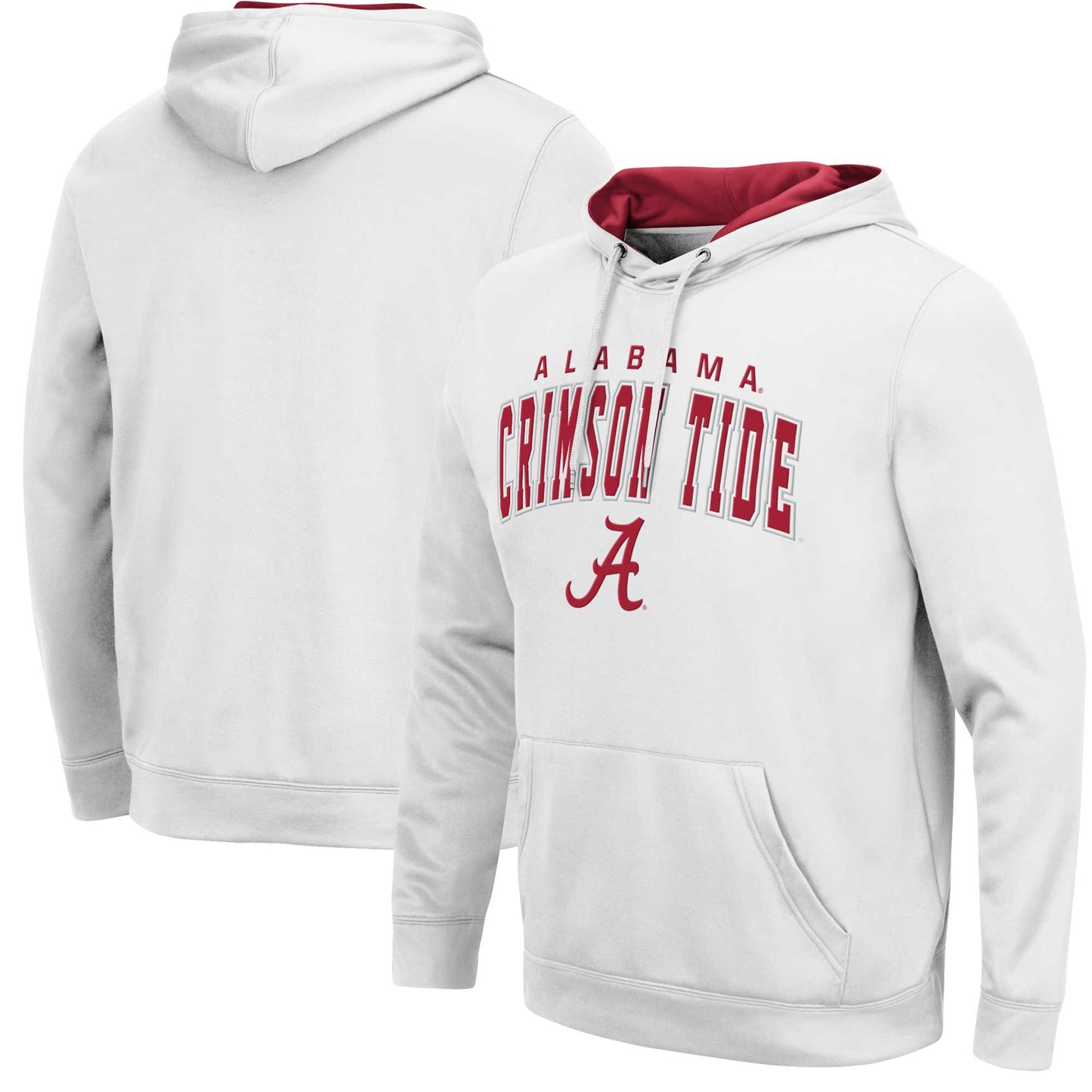Men's Colosseum White Alabama Crimson Tide Resistance Pullover Hoodie