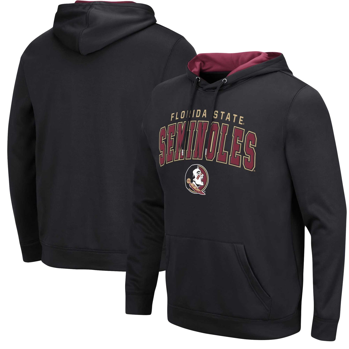 Men's Colosseum Black Florida State Seminoles Resistance Pullover Hoodie
