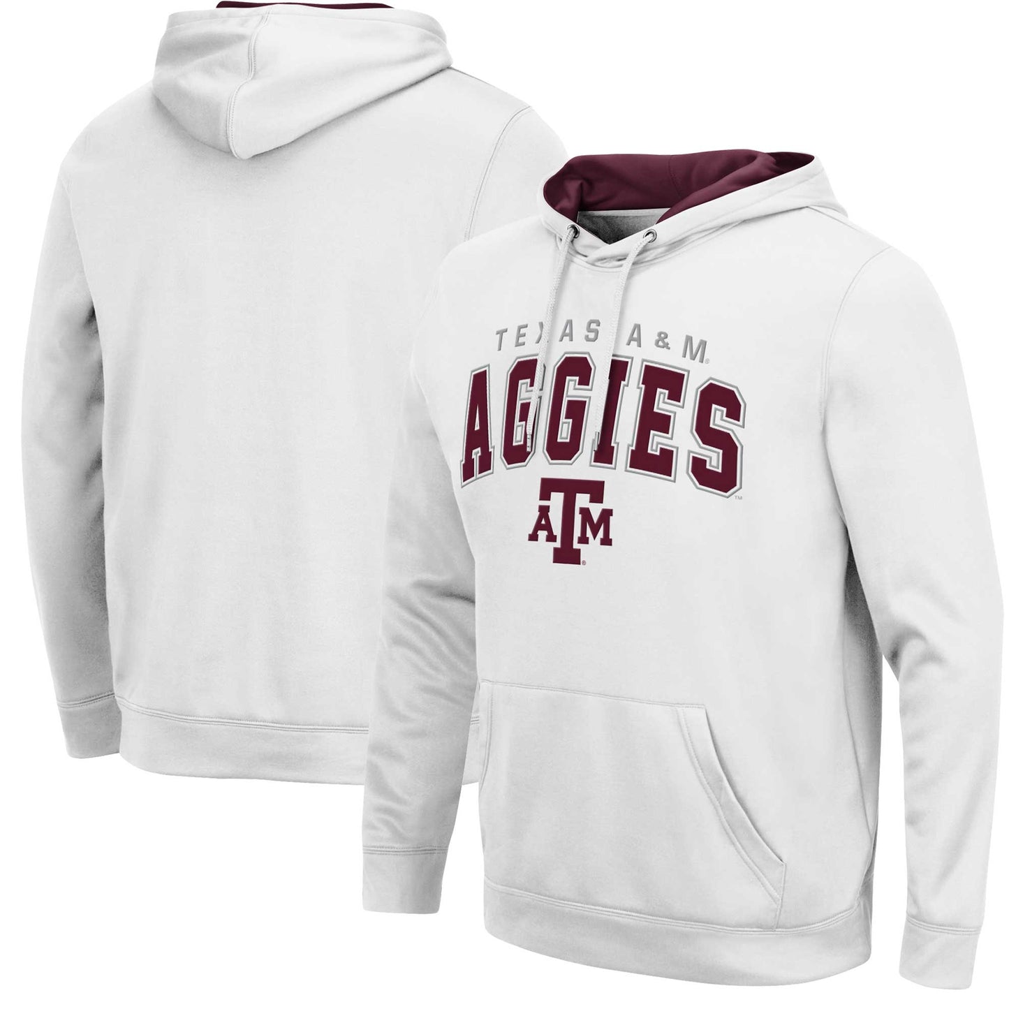 Men's Colosseum White Texas A&M Aggies Resistance Pullover Hoodie
