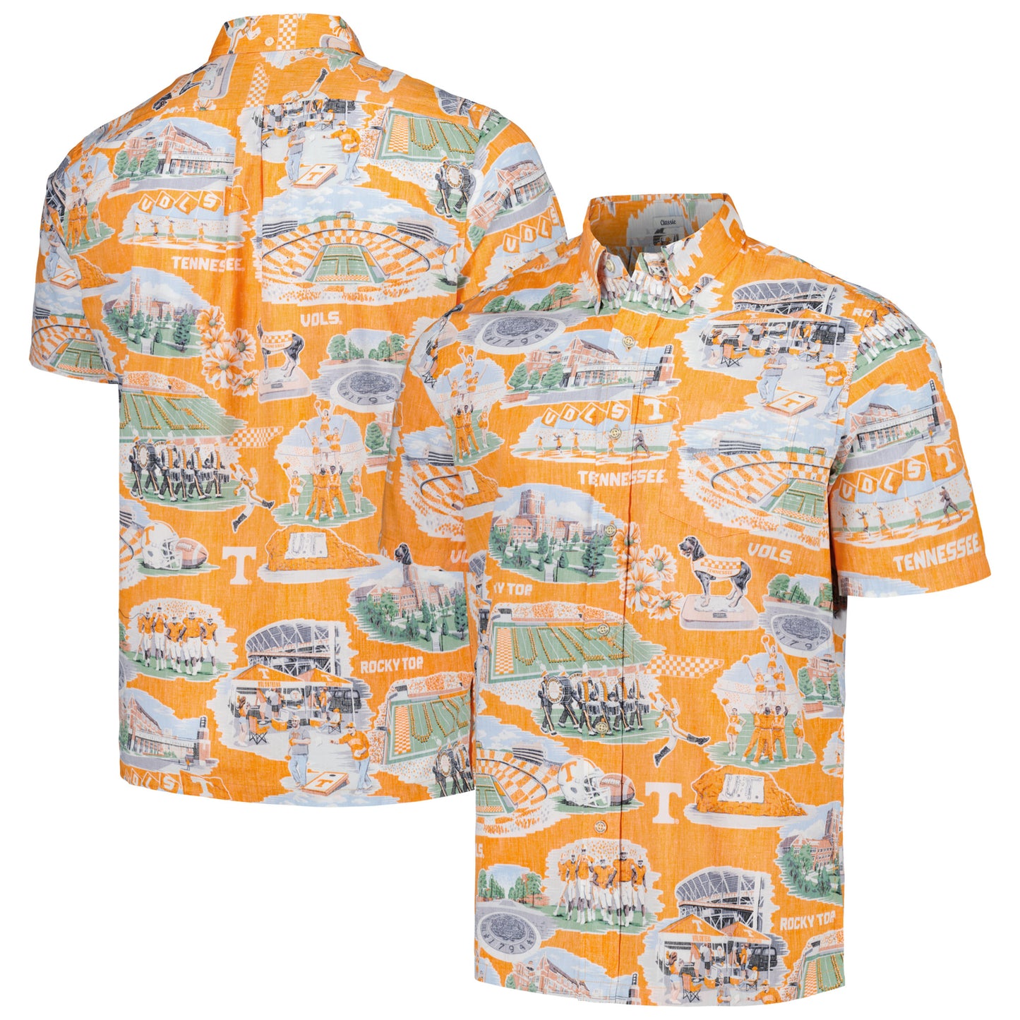 Men's Reyn Spooner Tennessee Orange Tennessee Volunteers Scenic Button-Down Shirt