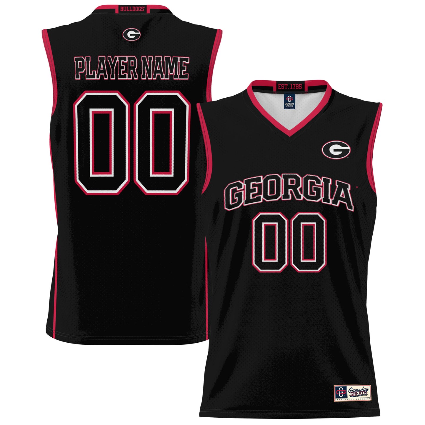 Unisex GameDay Greats Black Georgia Bulldogs NIL Pick-A-Player Lightweight Basketball Jersey