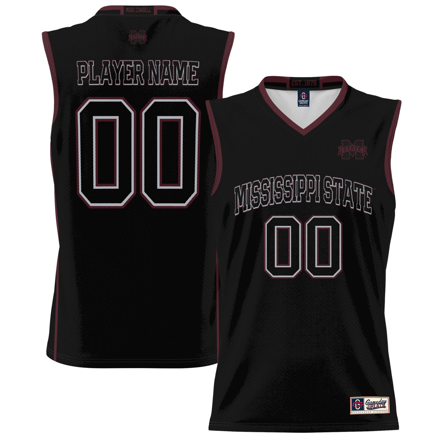 Youth GameDay Greats Black Mississippi State Bulldogs NIL Pick-A-Player Lightweight Basketball Jersey