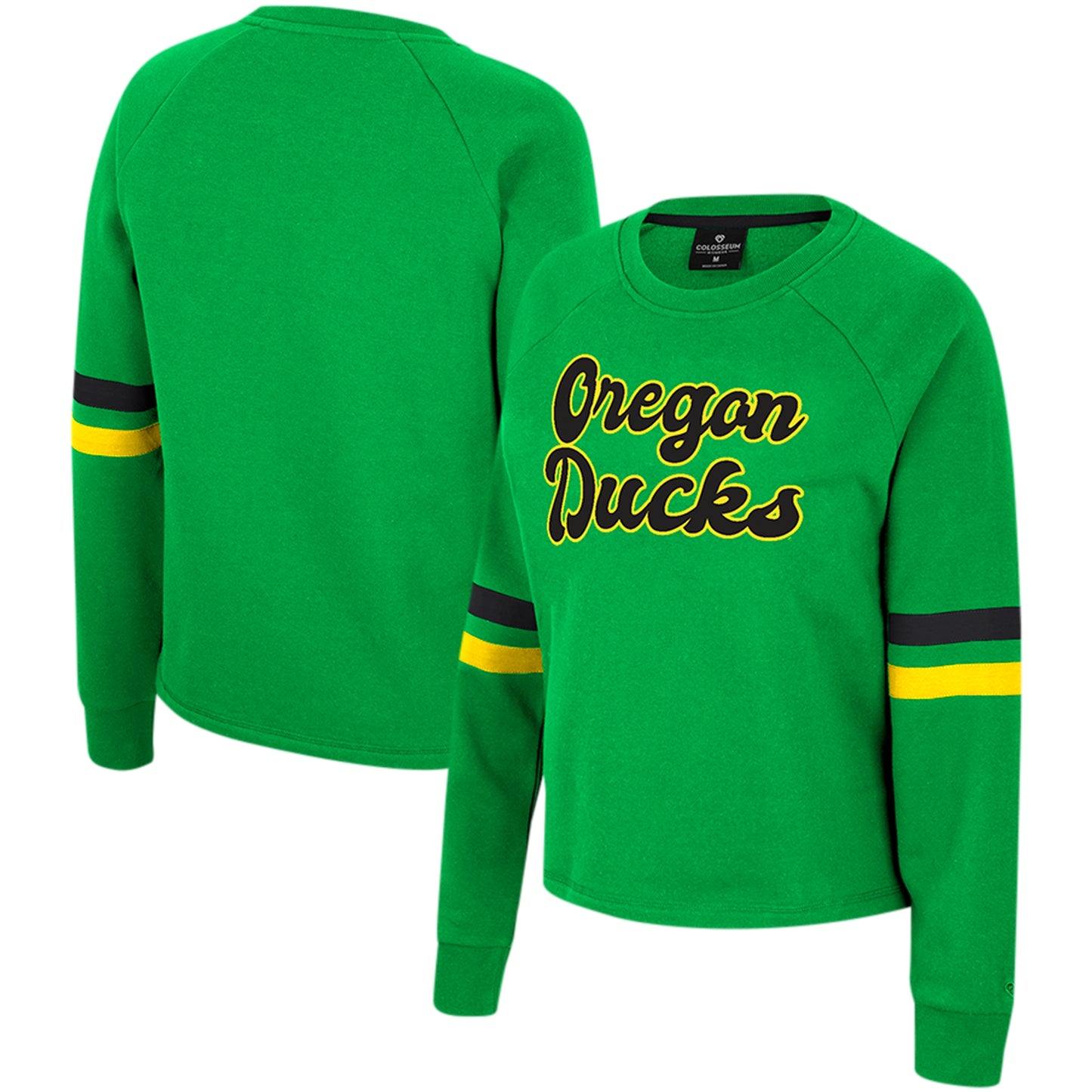 Women's Colosseum Green Oregon Ducks Talent Competition Raglan Pullover Sweatshirt