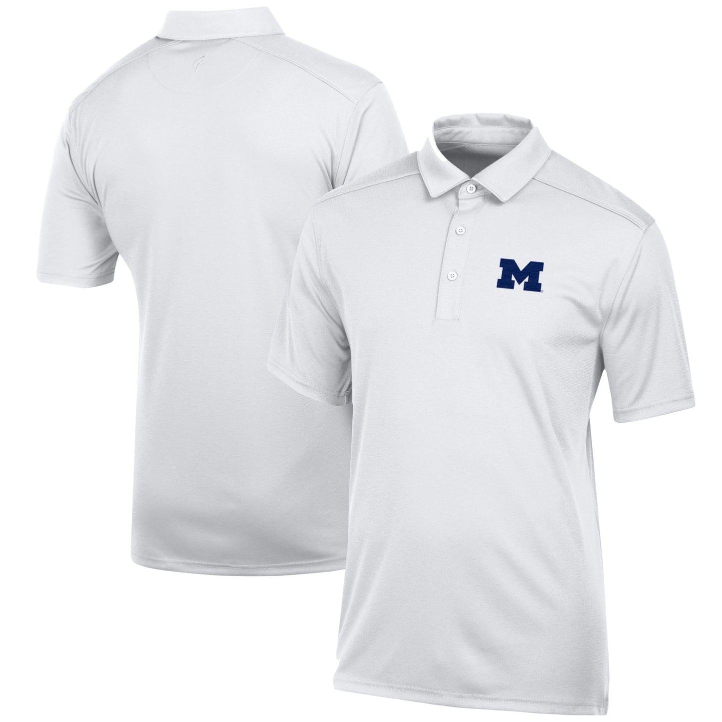 Men's White Michigan Wolverines Classic Jacquard Polo