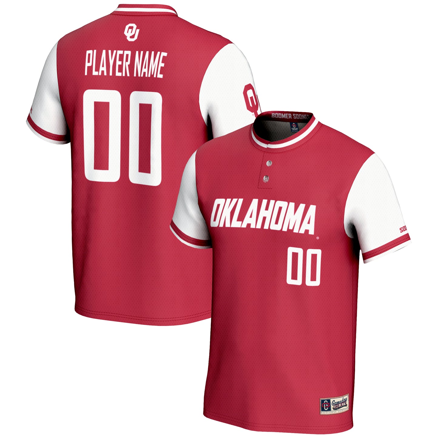 Youth GameDay Greats Red Oklahoma Sooners NIL Pick-A-Player Lightweight Softball Jersey