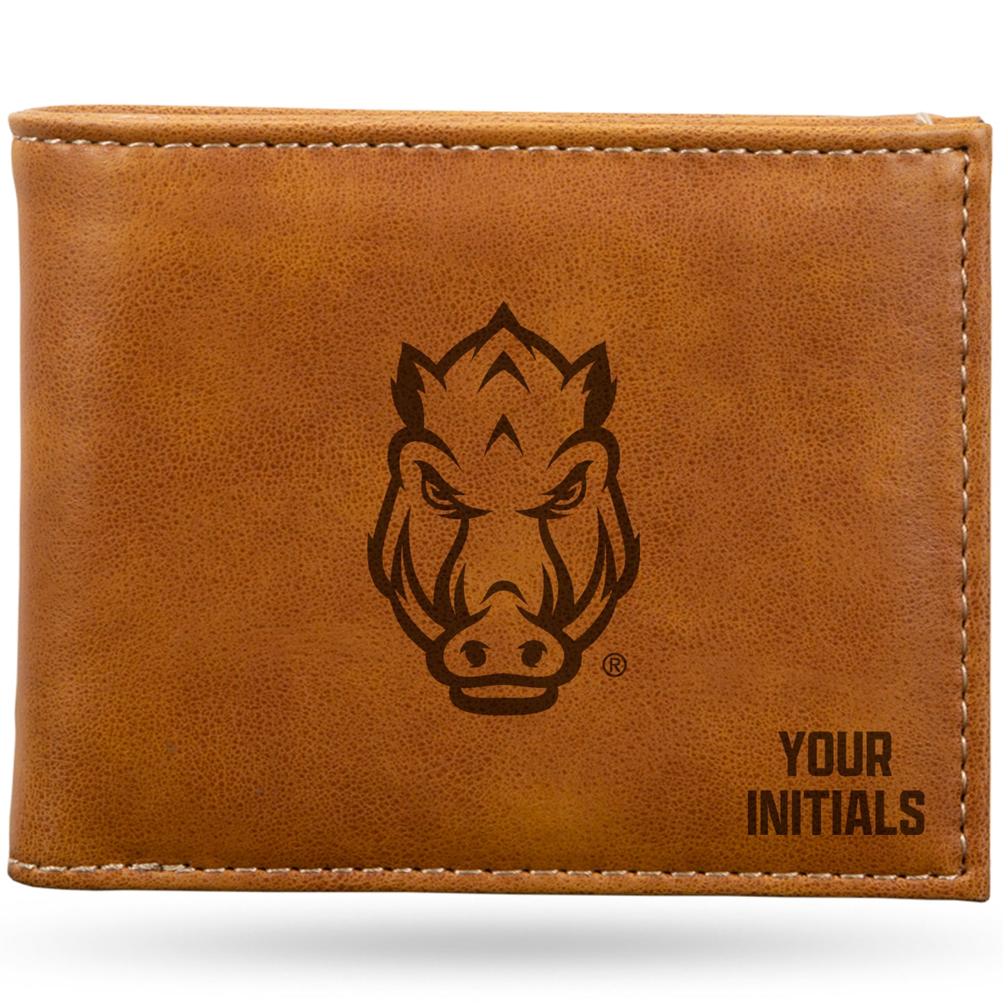 Brown Arkansas Razorbacks Personalized Billfold Wallet