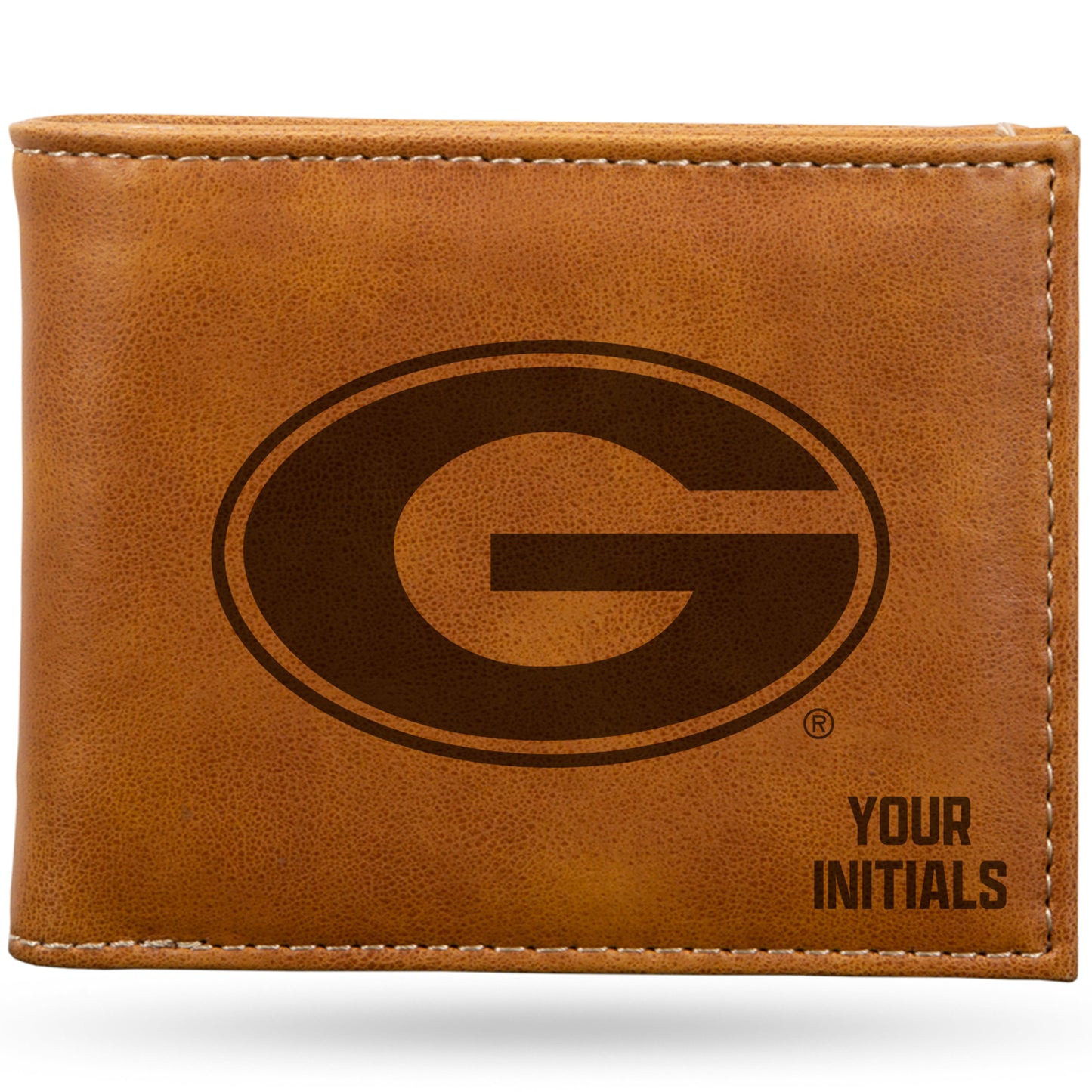 Brown Georgia Bulldogs Personalized Billfold Wallet