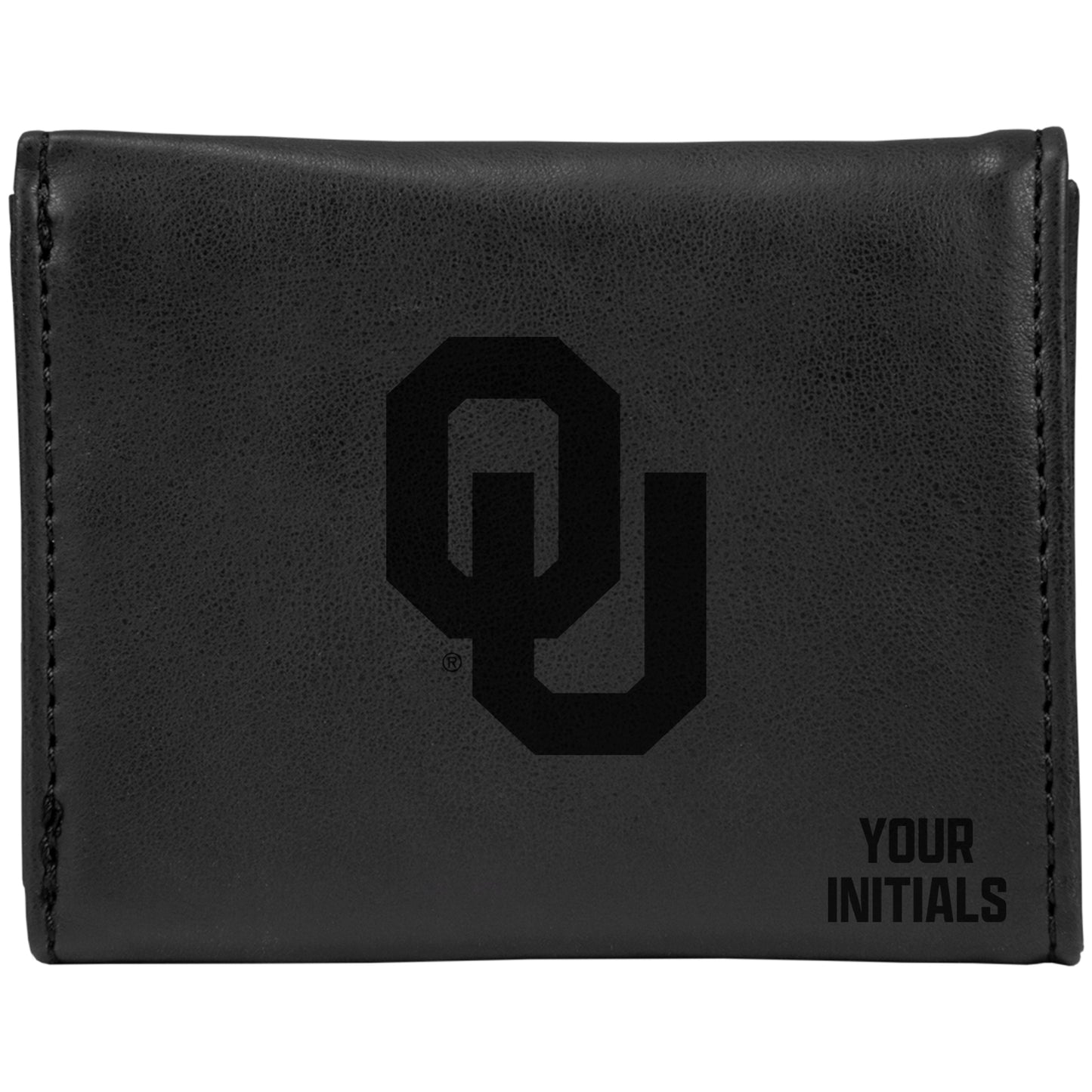 Black Oklahoma Sooners Personalized Trifold Wallet
