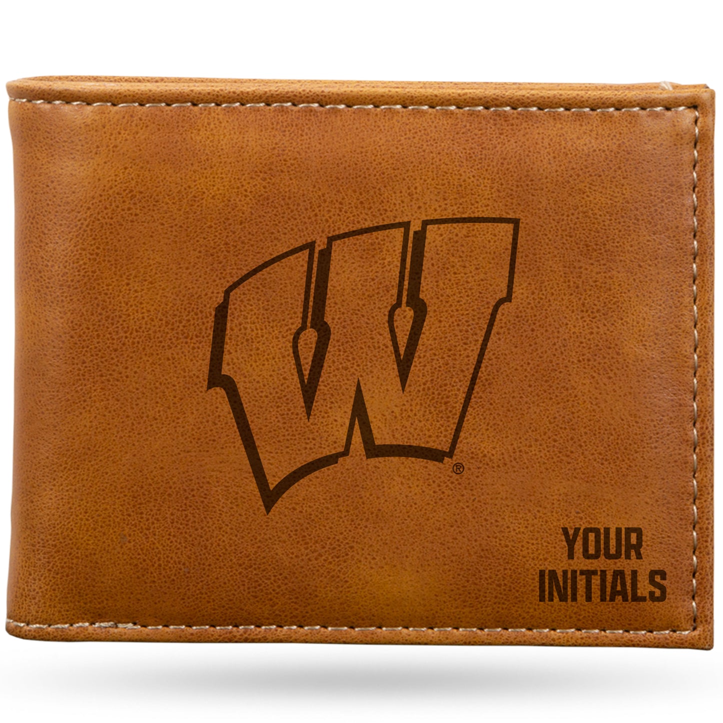 Brown Wisconsin Badgers Personalized Billfold Wallet