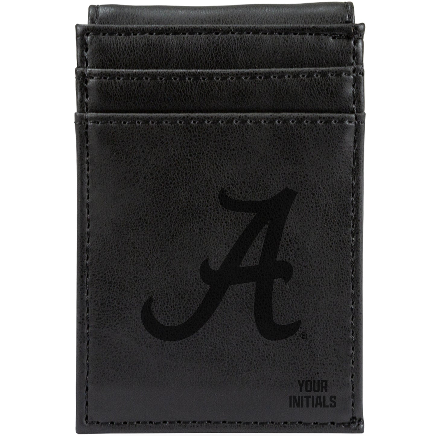 Black Alabama Crimson Tide Personalized Front Pocket Wallet