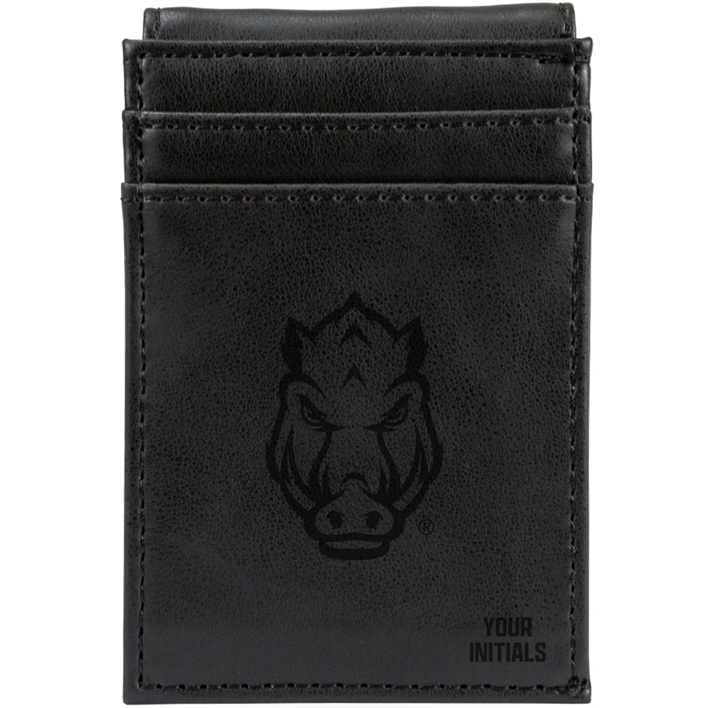 Black Arkansas Razorbacks Personalized Front Pocket Wallet