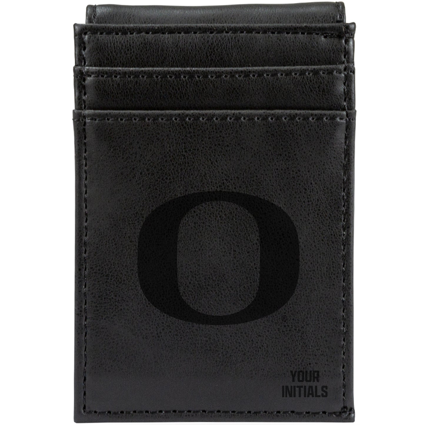 Black Oregon Ducks Personalized Front Pocket Wallet