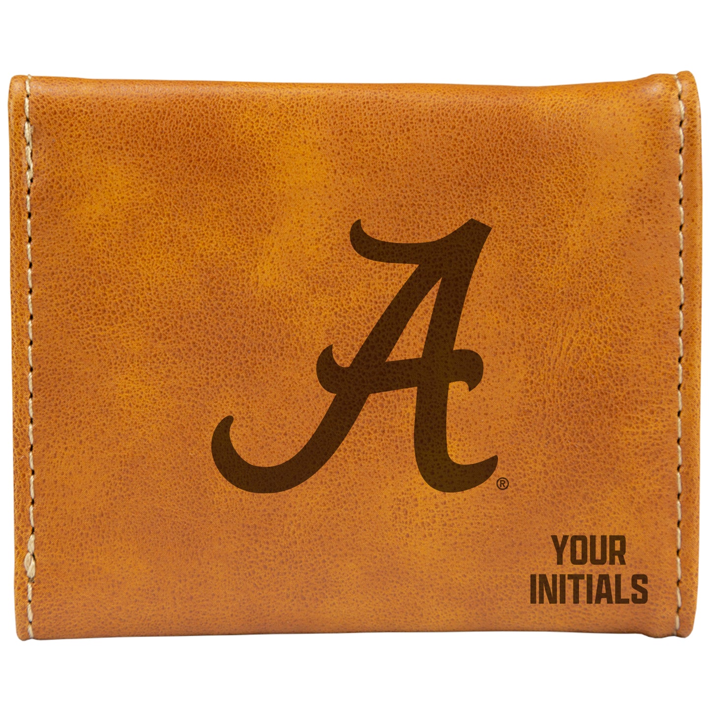 Brown Alabama Crimson Tide Personalized Trifold Wallet