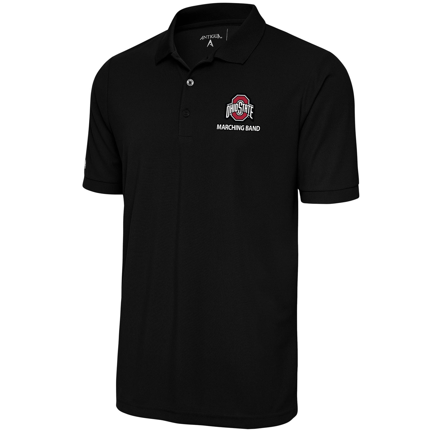 Men's Antigua Black Ohio State Buckeyes Marching Band Legacy Pique Polo