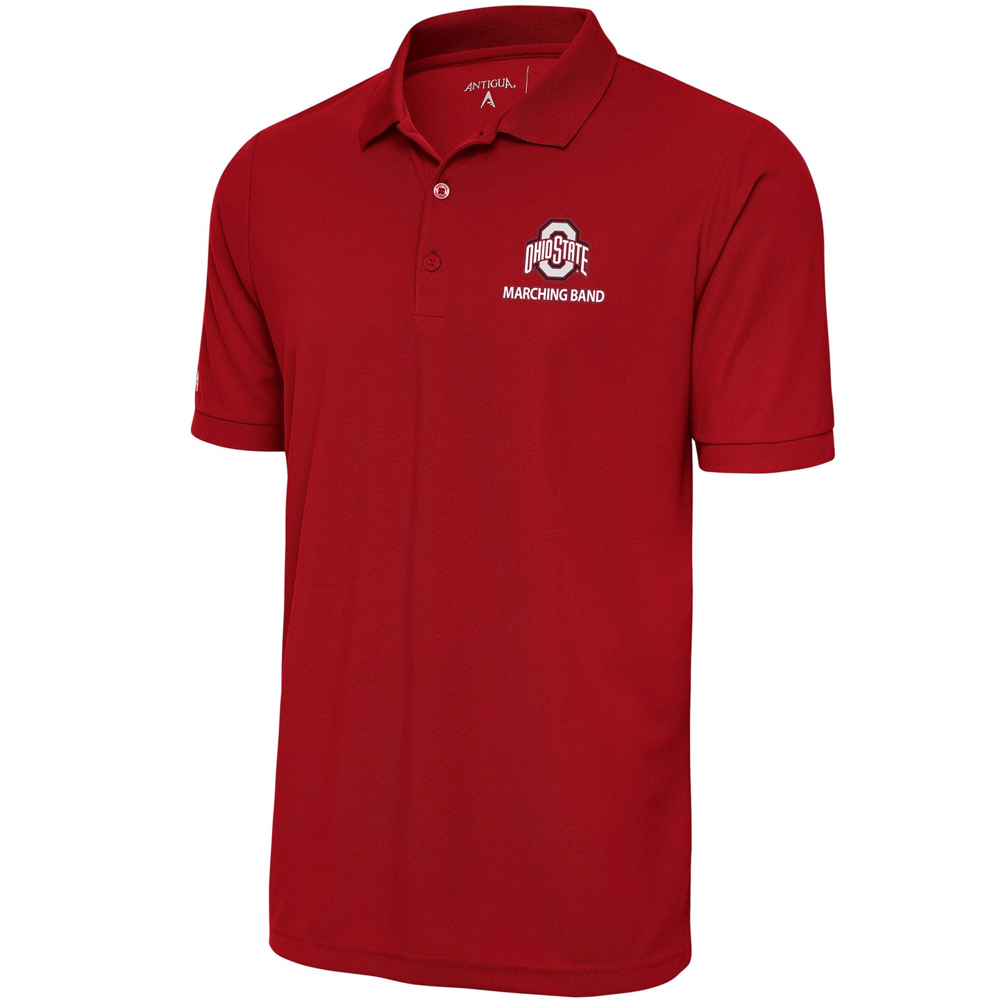 Men's Antigua Scarlet Ohio State Buckeyes Marching Band Legacy Pique Polo
