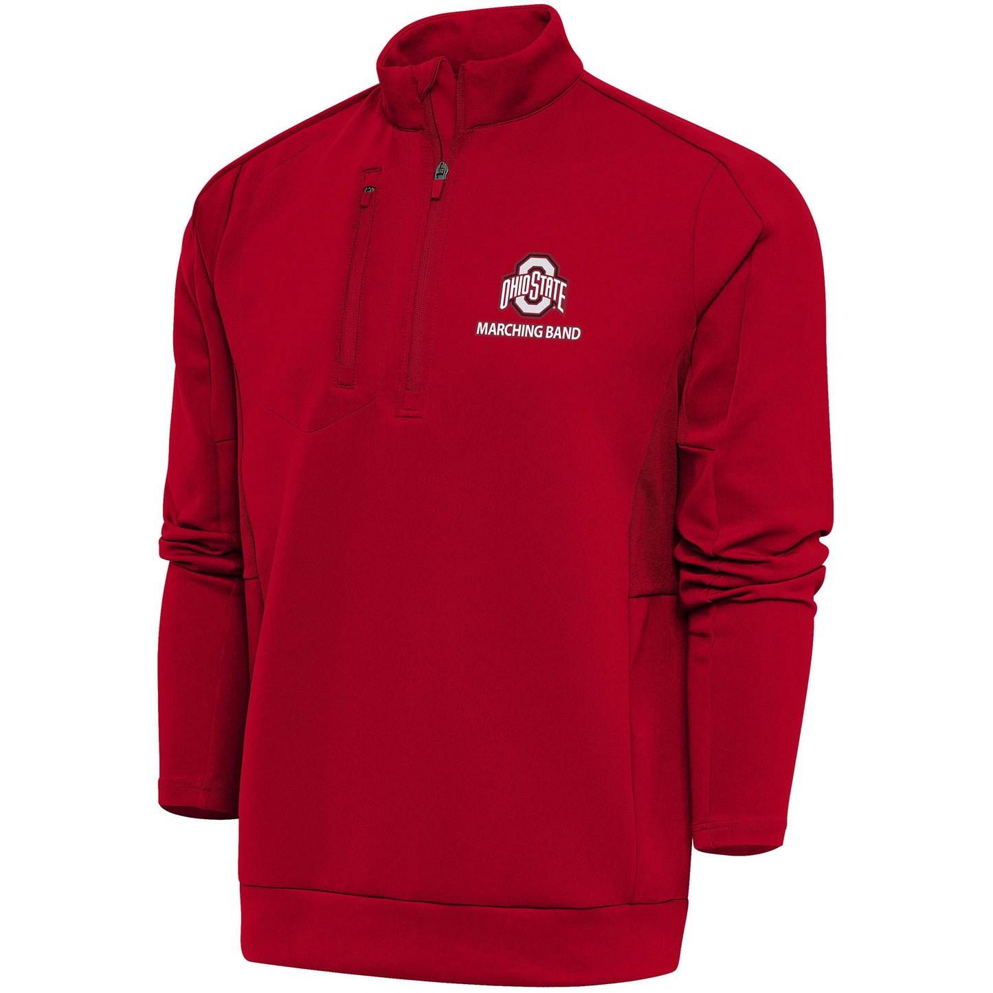 Men's Antigua Scarlet Ohio State Buckeyes Marching Band Generation Half-Zip Pullover Top