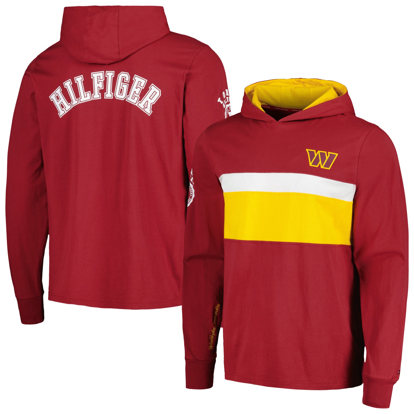 Men's Tommy Hilfiger Burgundy Washington Commanders Morgan Long Sleeve Hoodie T-Shirt