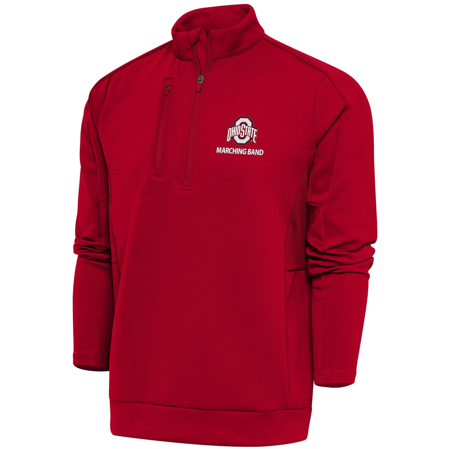 Men's Antigua Scarlet Ohio State Buckeyes Marching Band Big & Tall Generation Quarter-Zip Pullover Top