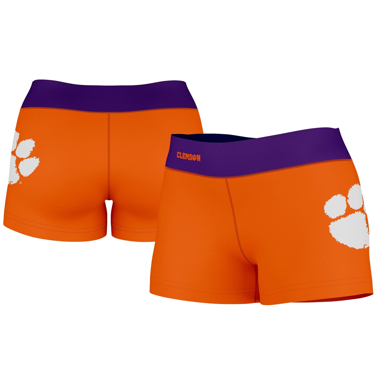 Women's Vive La Fete Orange/Purple Clemson Tigers Plus Size Side Logo Solid Shorts